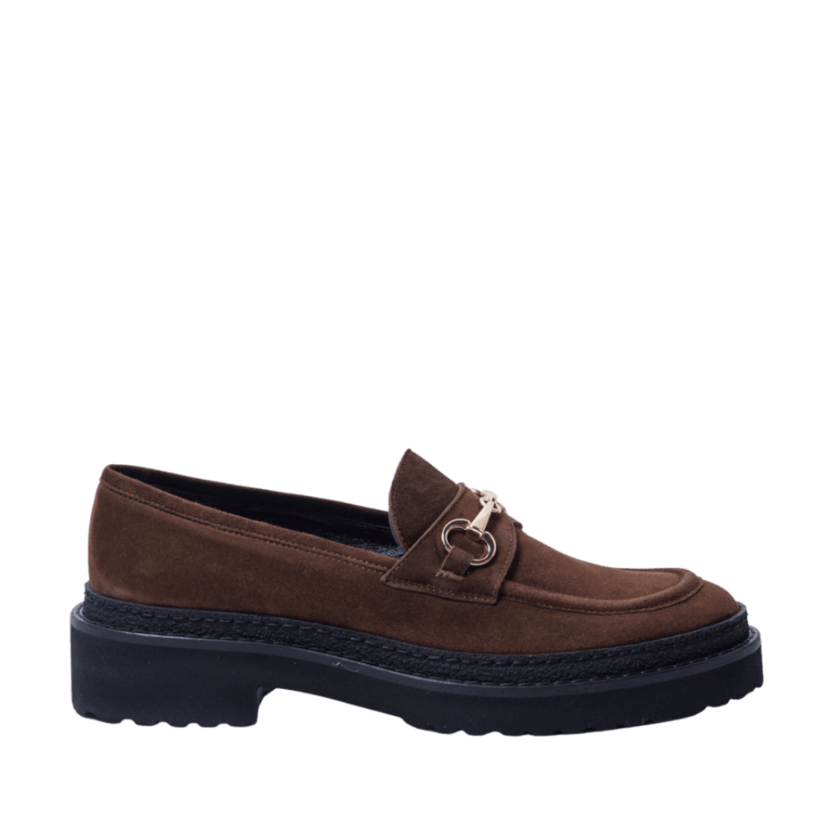 Mocassino Luca Grossi Morsetto Dorato Camoscio Marrone - Luca Grossi - Calzature Savorè