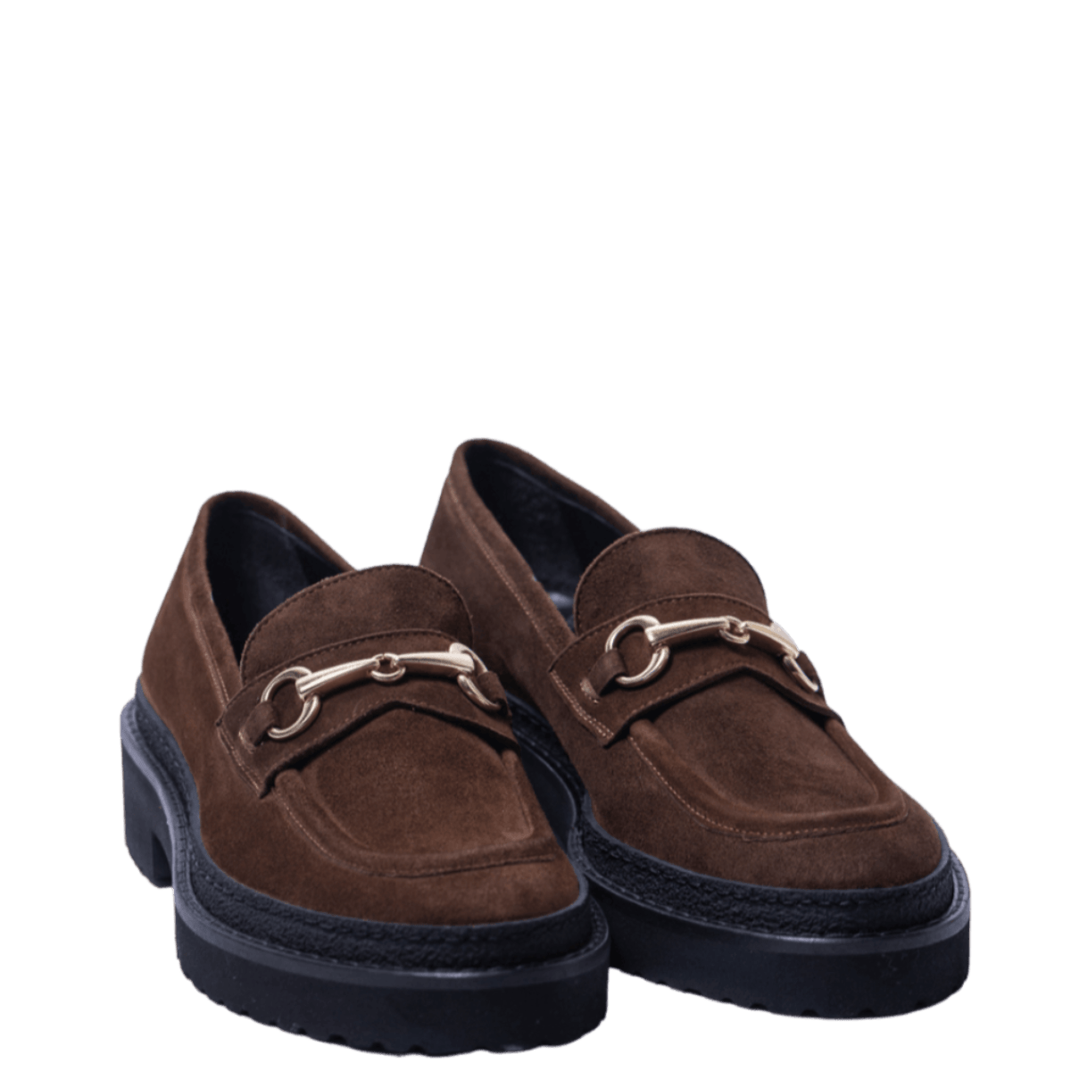Mocassino Luca Grossi Morsetto Dorato Camoscio Marrone - Luca Grossi - Calzature Savorè