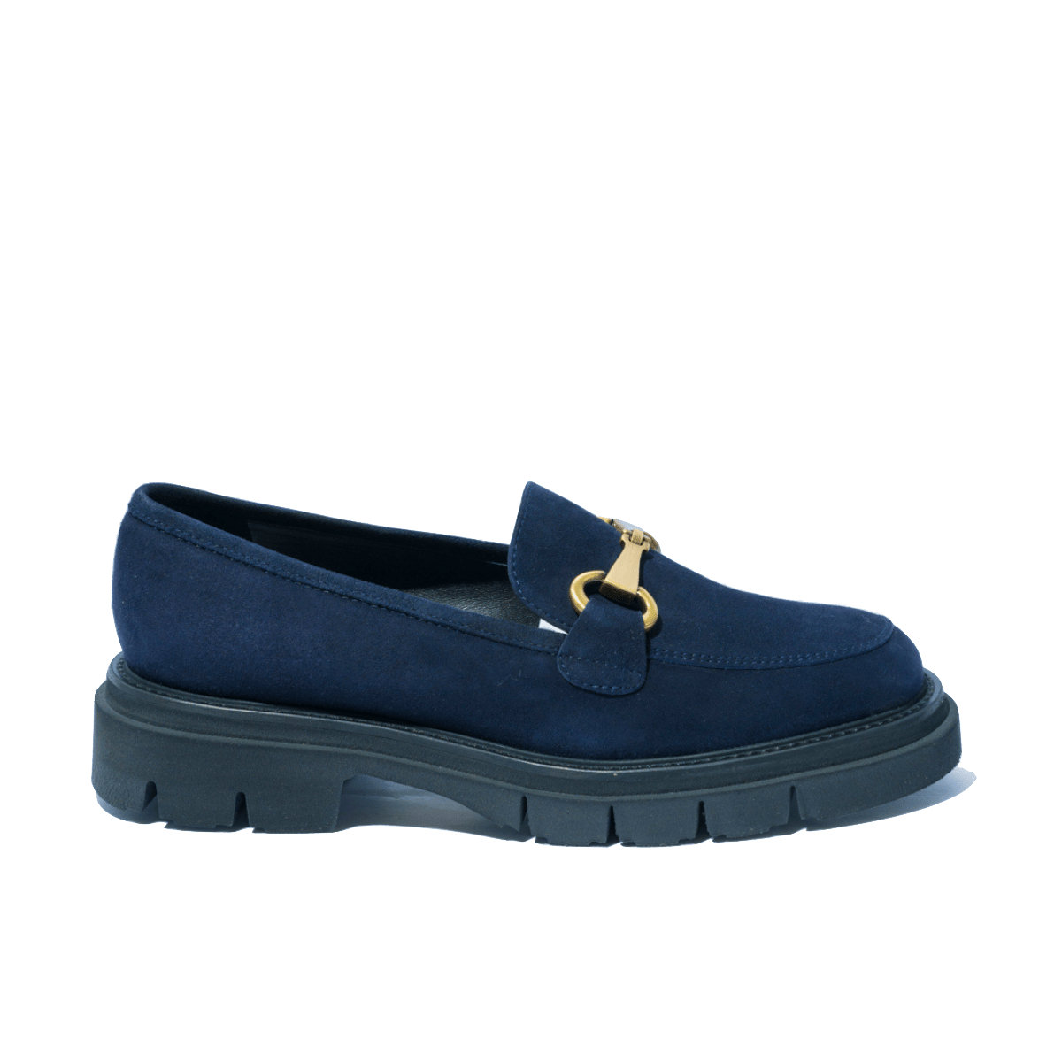 Mocassino Luca Grossi Morsetto Oro Opaco Camoscio Blu - Luca Grossi - Calzature Savorè