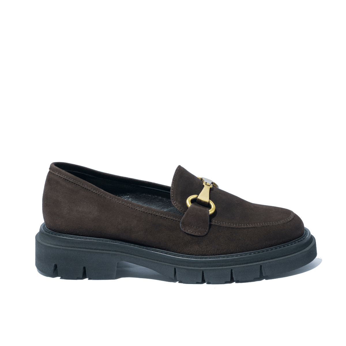 Mocassino Luca Grossi Morsetto Oro Opaco Camoscio Testa Di Moro - Luca Grossi - Calzature Savorè