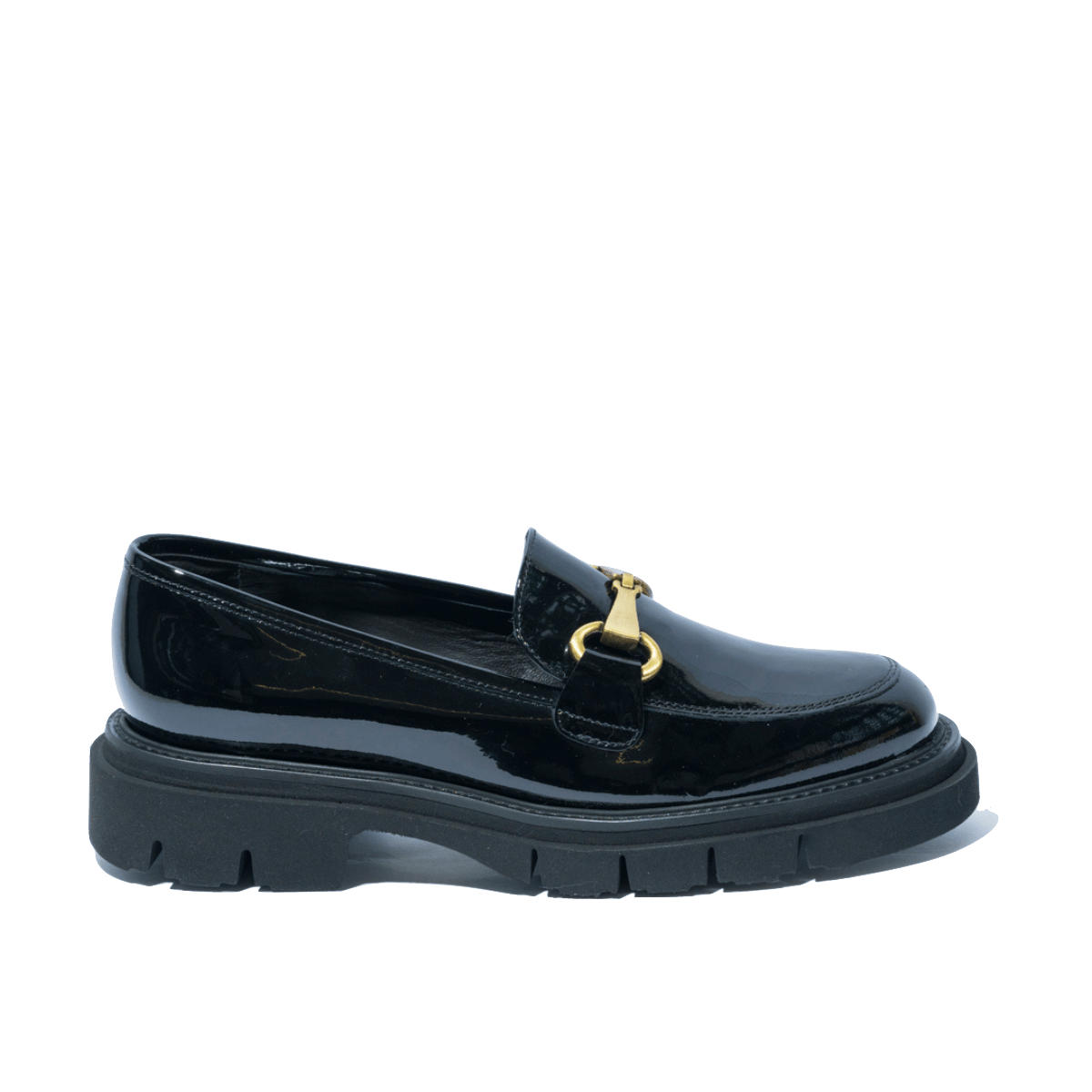 Mocassino Luca Grossi Morsetto Oro Opaco Vernice Nero - Luca Grossi - Calzature Savorè
