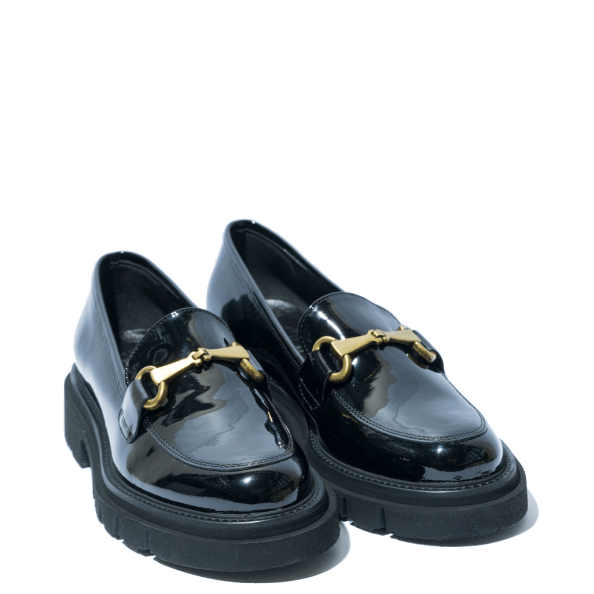 Mocassino Luca Grossi Morsetto Oro Opaco Vernice Nero - Luca Grossi - Calzature Savorè