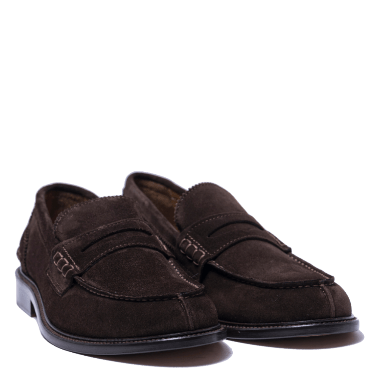 Mocassino Saxone Fodera Pelle Camoscio Testa Di Moro - Saxone - Calzature Savorè