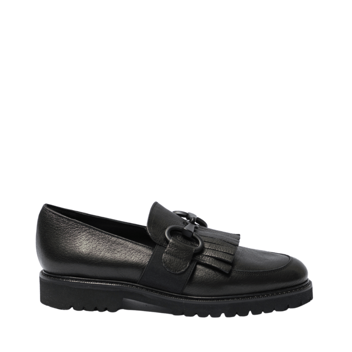 Mocassino Vitulli & Co. Frangia e Morsetto Pelle Texas Nero - Vitulli & Co. - Calzature Savorè