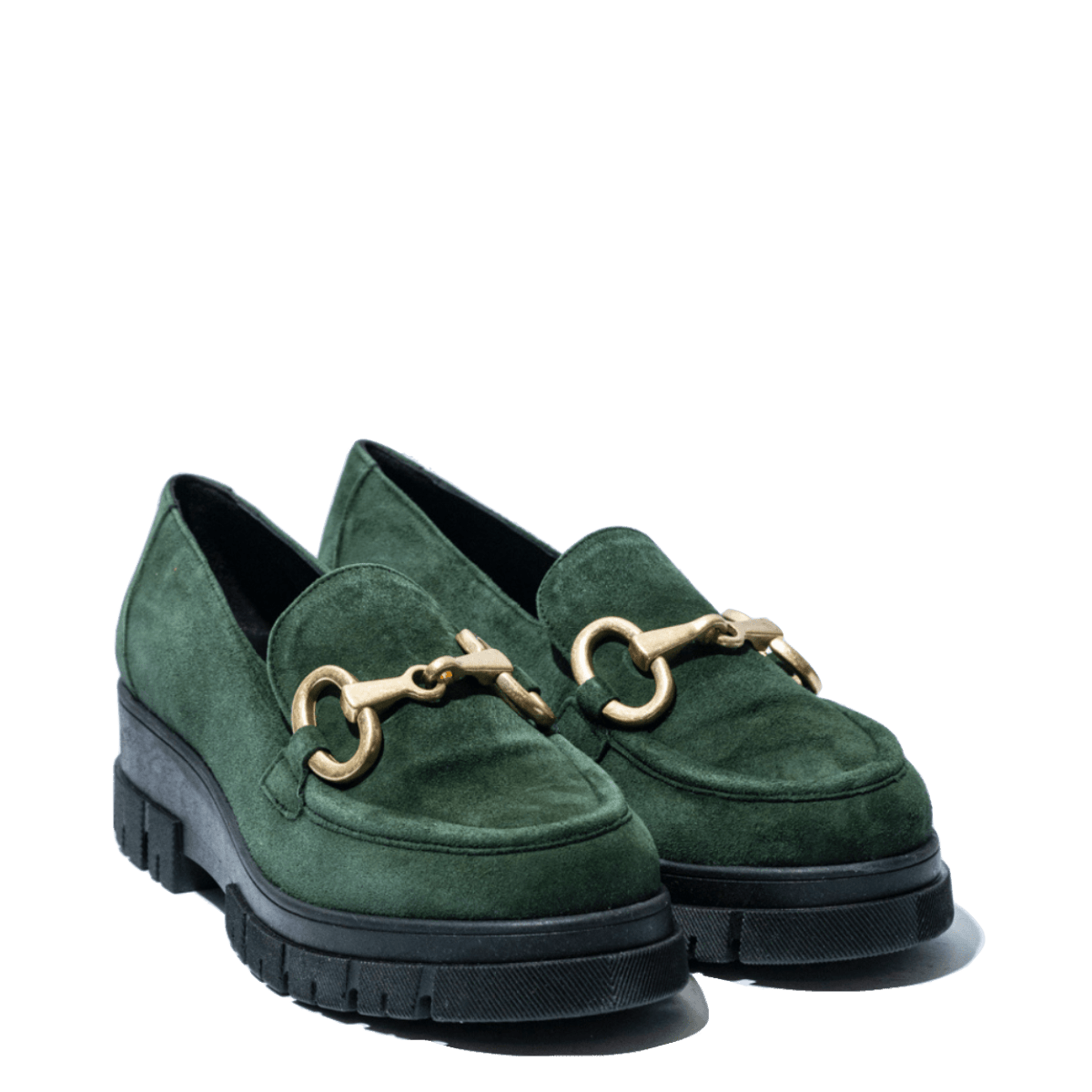 Mocassino Vitulli & Co. Morsetto Platino Camoscio Verde - Vitulli & Co. - Calzature Savorè