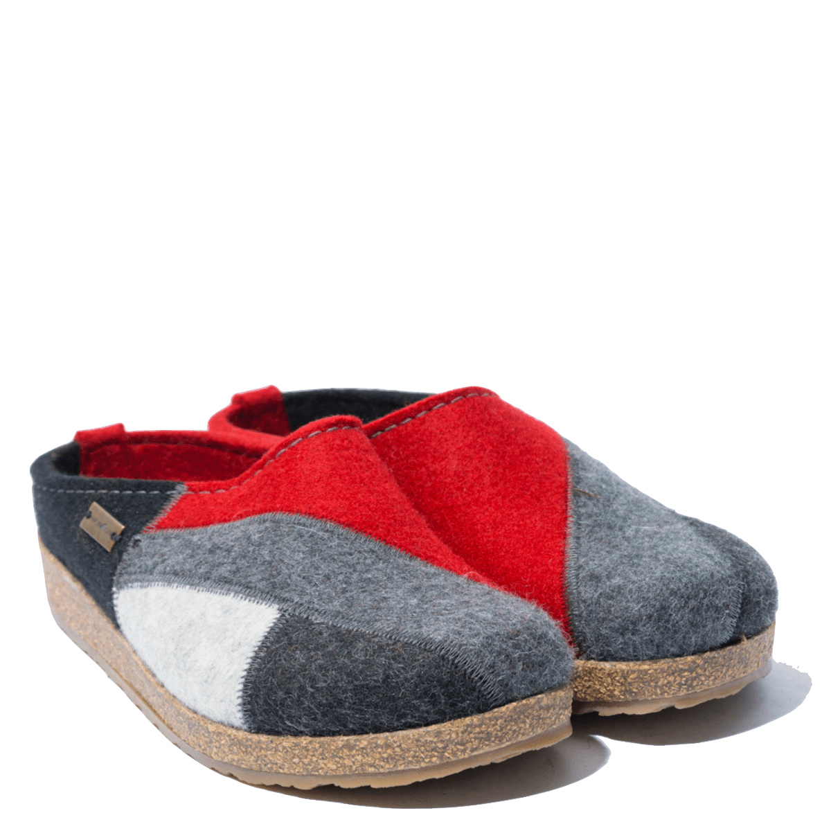 Pantofola Haflinger Grizzly Lana Patchwork Rosso - Haflinger - Calzature Savorè