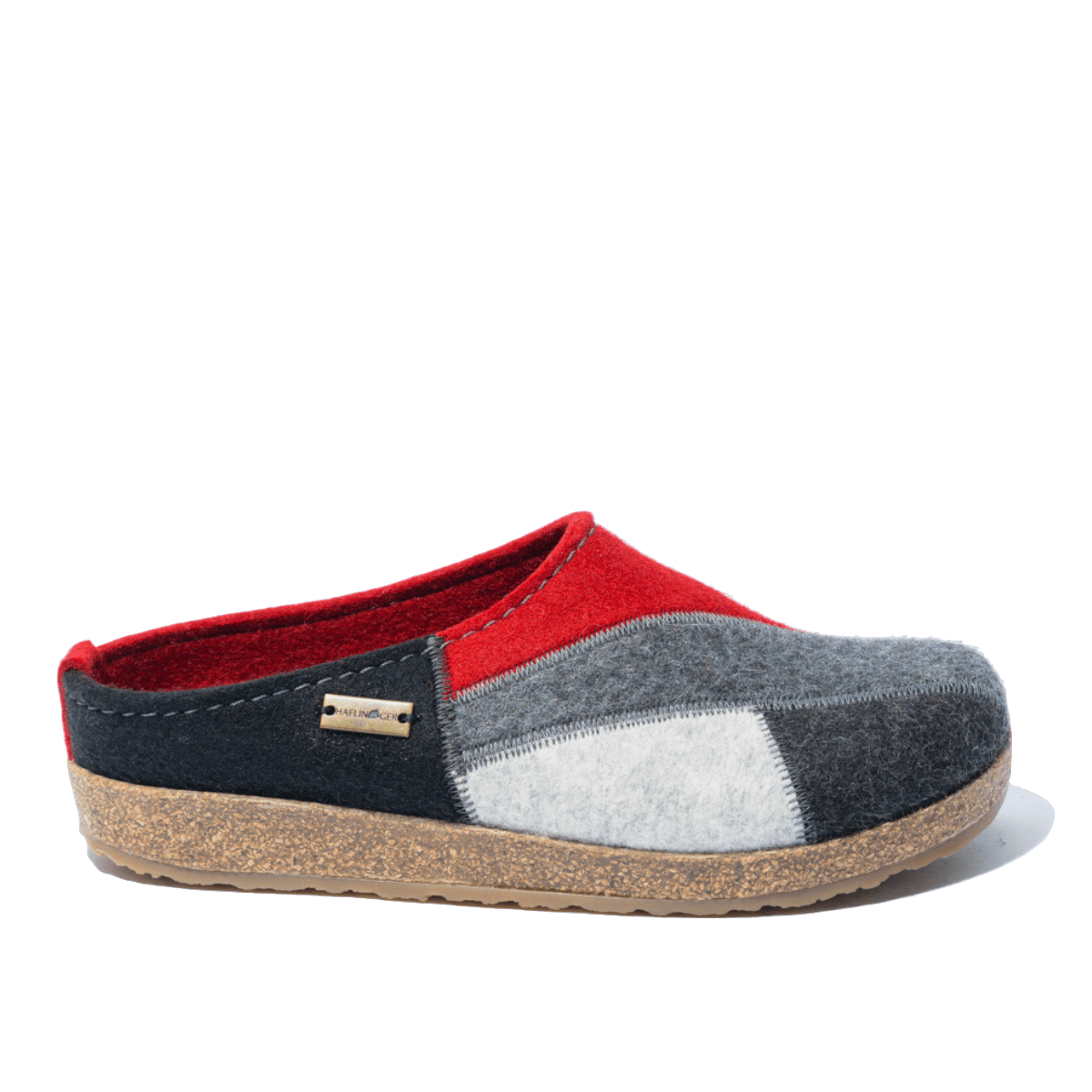 Pantofola Haflinger Grizzly Lana Patchwork Rosso - Haflinger - Calzature Savorè