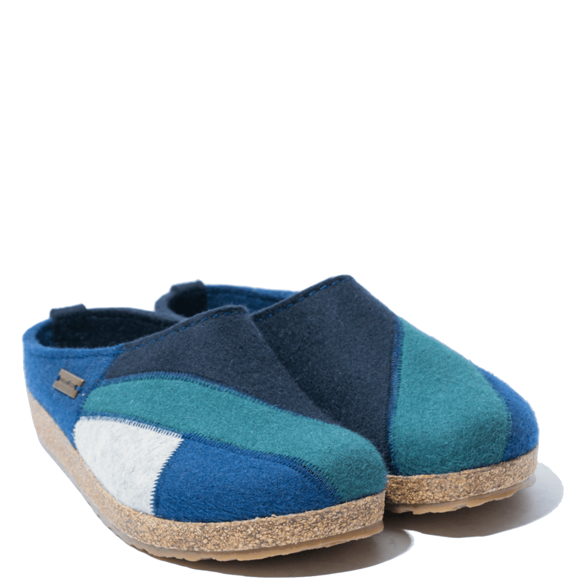 Pantofola Haflinger Patchwork Lana Blu - Haflinger - Calzature Savorè