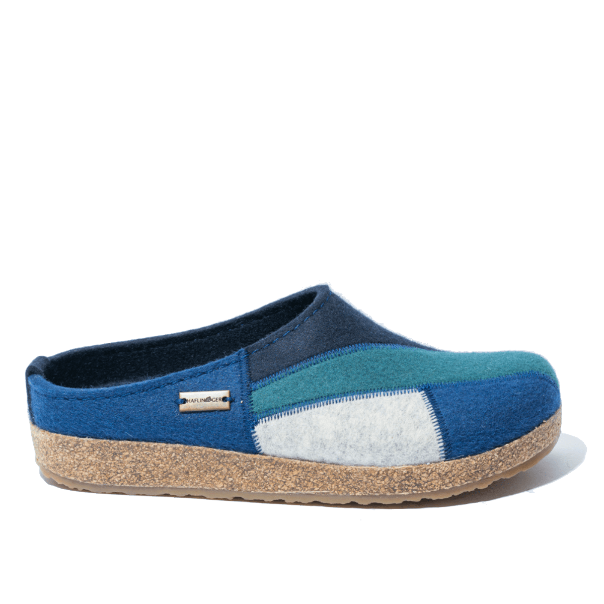 Pantofola Haflinger Patchwork Lana Blu - Haflinger - Calzature Savorè