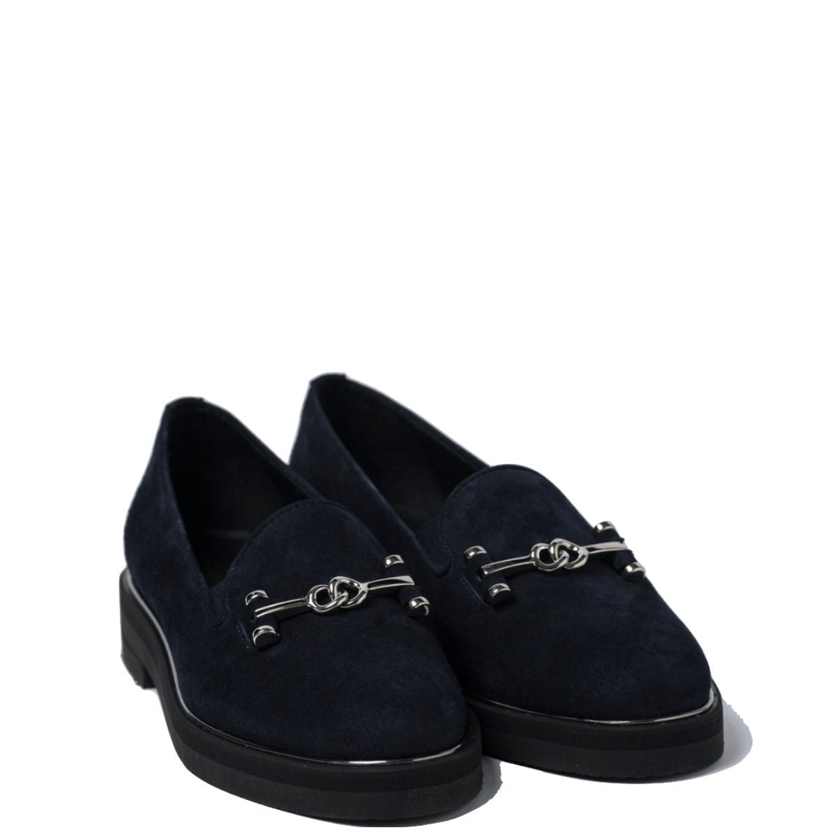 Pantofolina La Sellerie Morsetto Acciaio Camoscio Blu - La Sellerie - Calzature Savorè