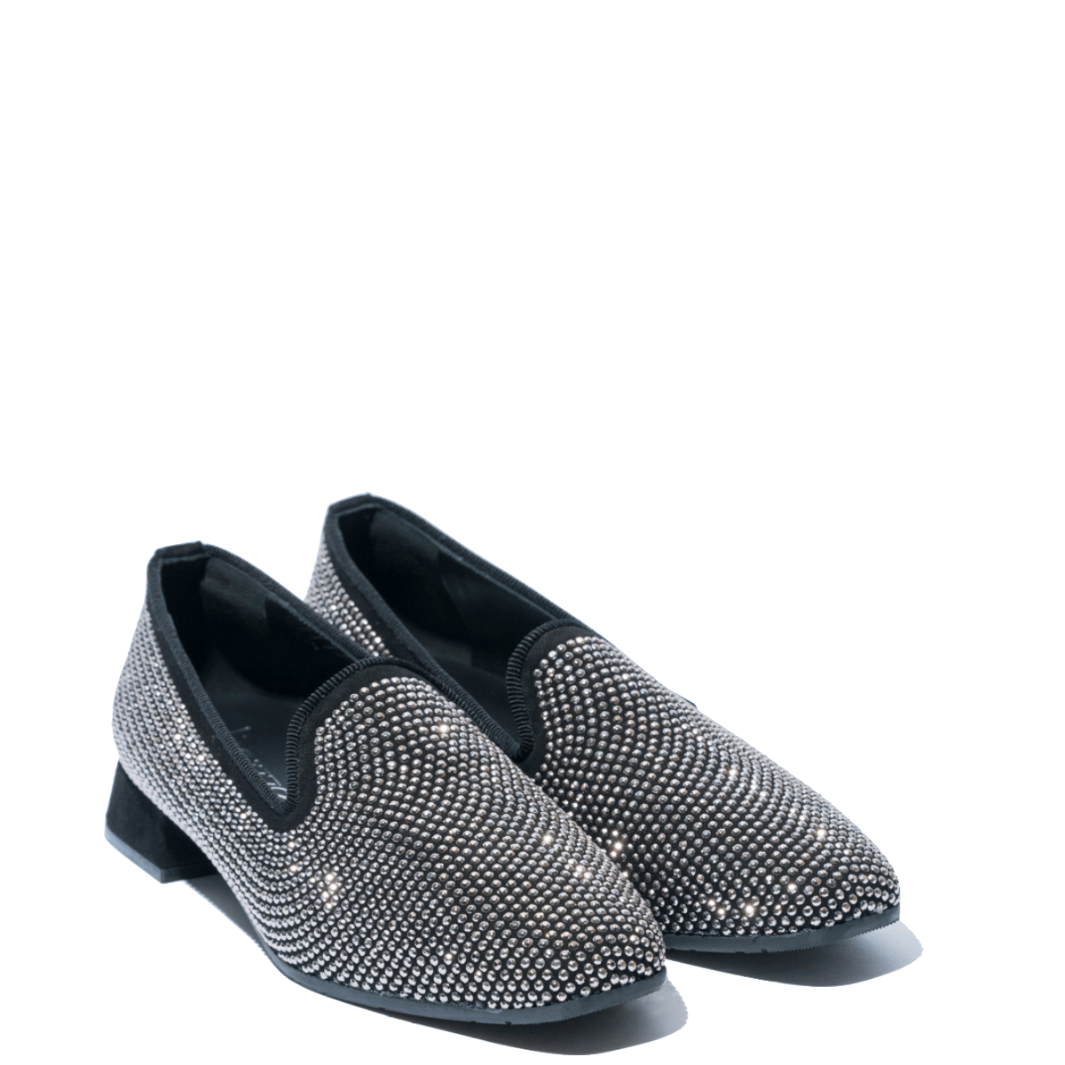 Pantofolina Le Gazzelle Strass Argento Camoscio Nero - Le Gazzelle - Calzature Savorè
