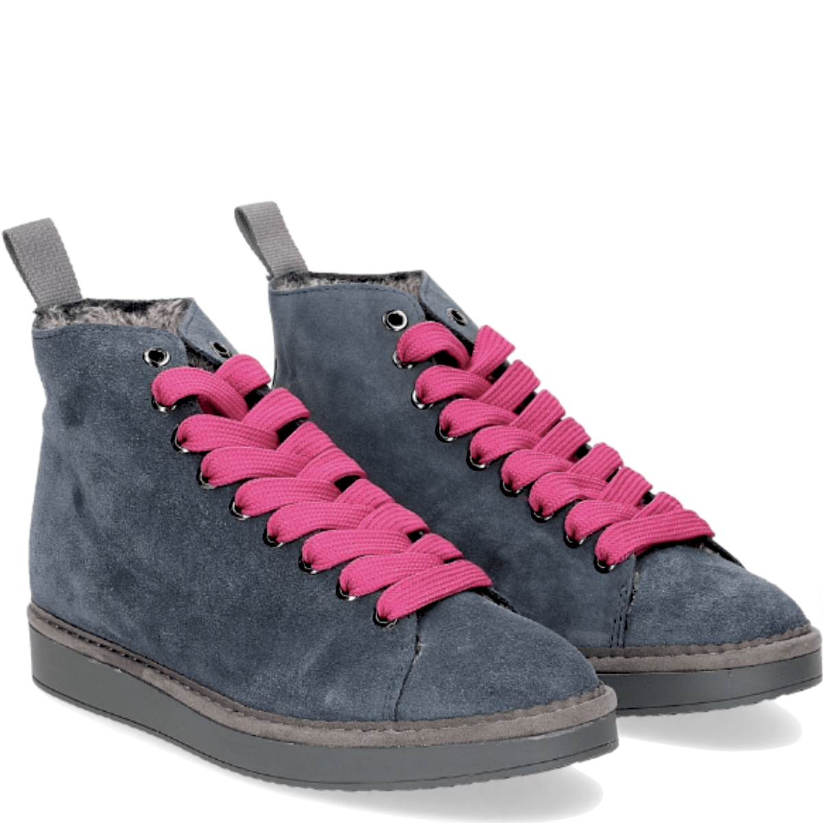 Polacchino Pánchic Suede Faux Fur Dark Blue-Fuchsia - Pànchic - Calzature Savorè