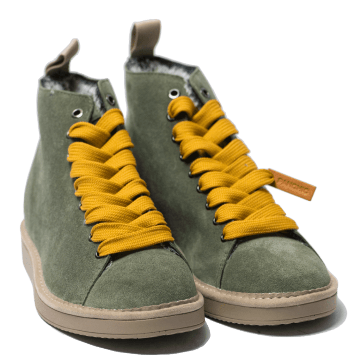 Polacchino Pànchic Suede Faux Fur Military Green Yellow - Pànchic - Calzature Savorè