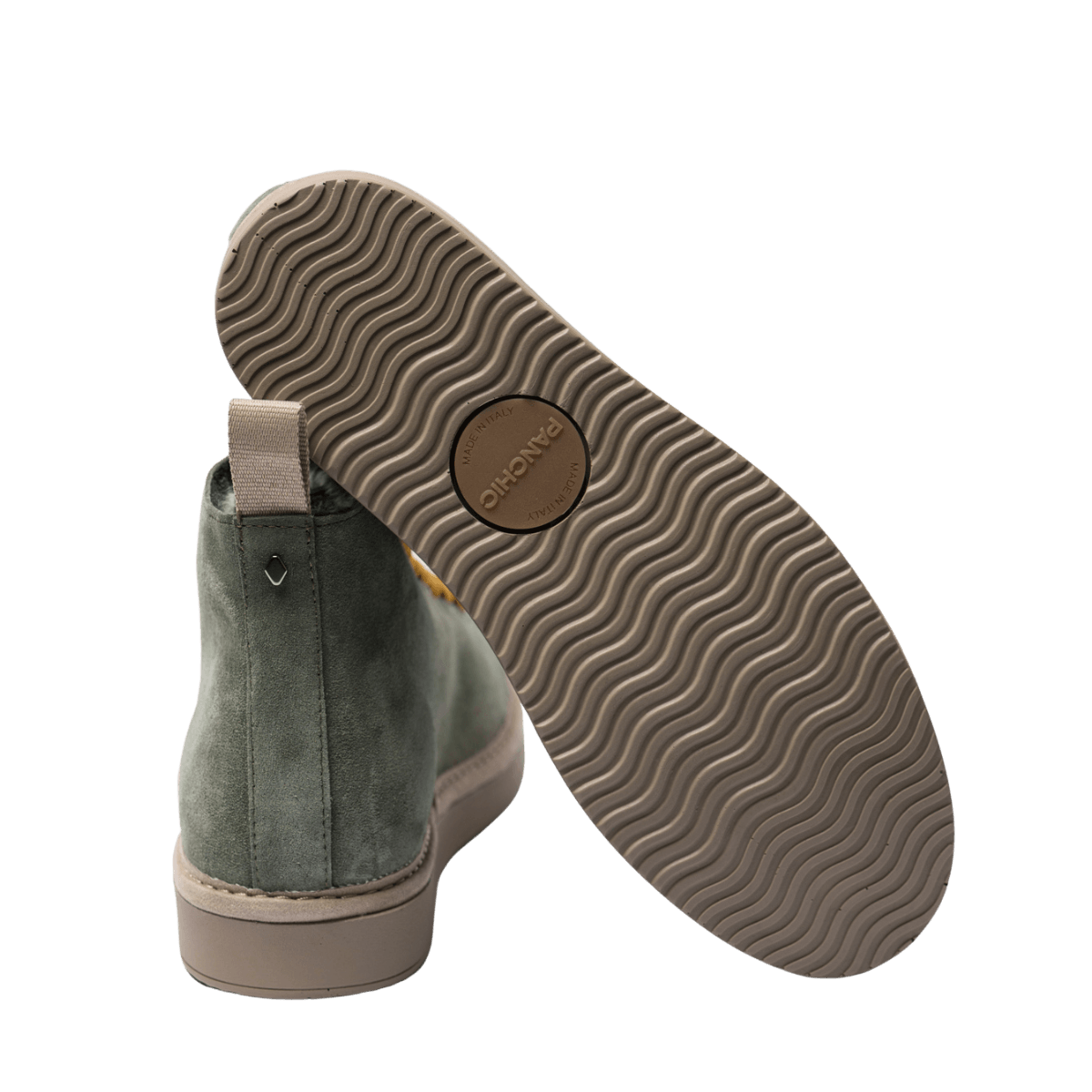 Polacchino Pànchic Suede Faux Fur Military Green Yellow - Pànchic - Calzature Savorè