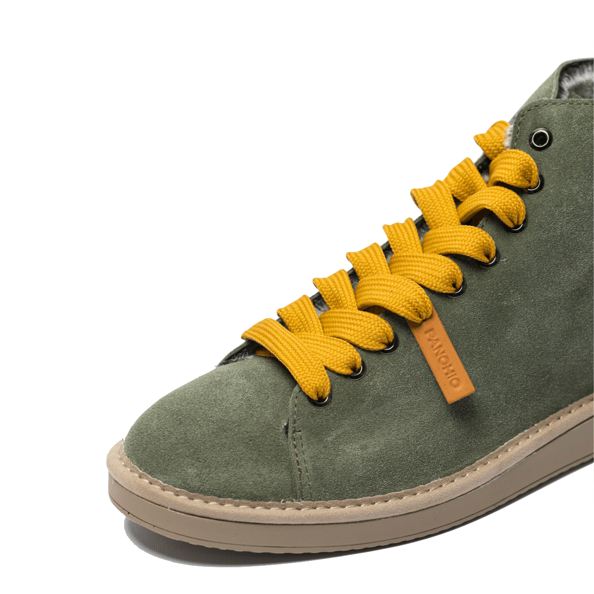 Polacchino Pànchic Suede Faux Fur Military Green Yellow - Pànchic - Calzature Savorè