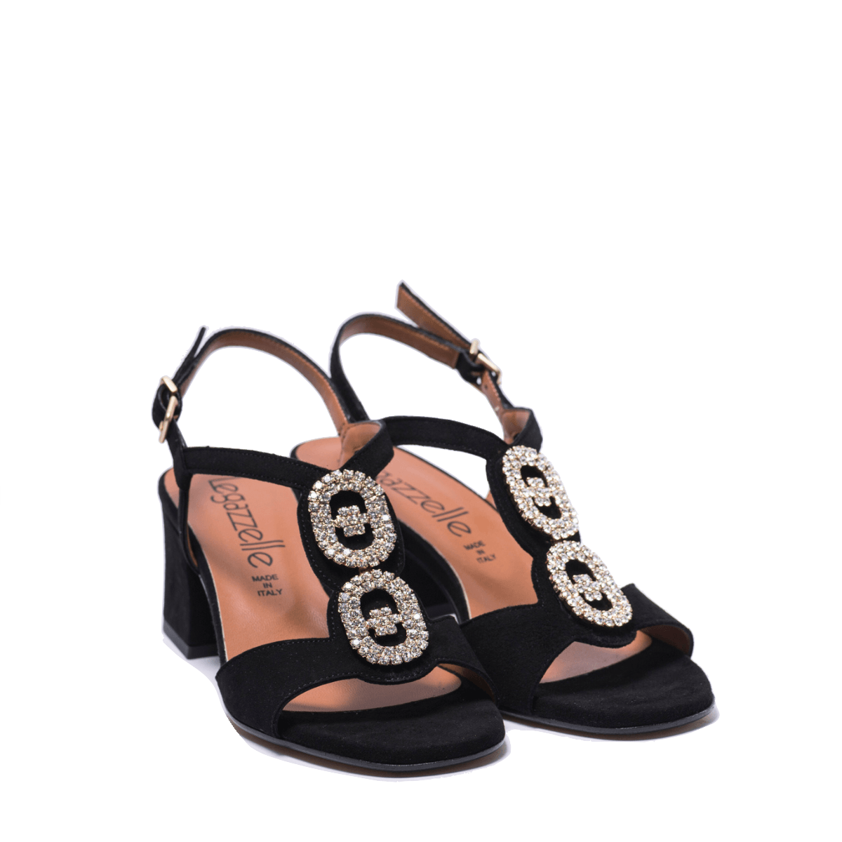 Sandalo Le Gazzelle Gioiello Camoscio Nero - Le Gazzelle - Calzature Savorè