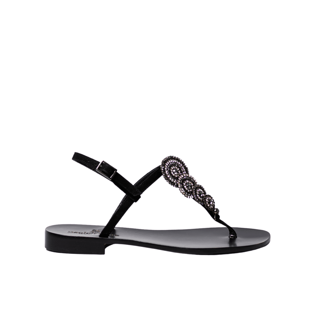 Sandalo Paolo Ferrara Gioiello Camoscio Nero - Paolo Ferrara - Calzature Savorè