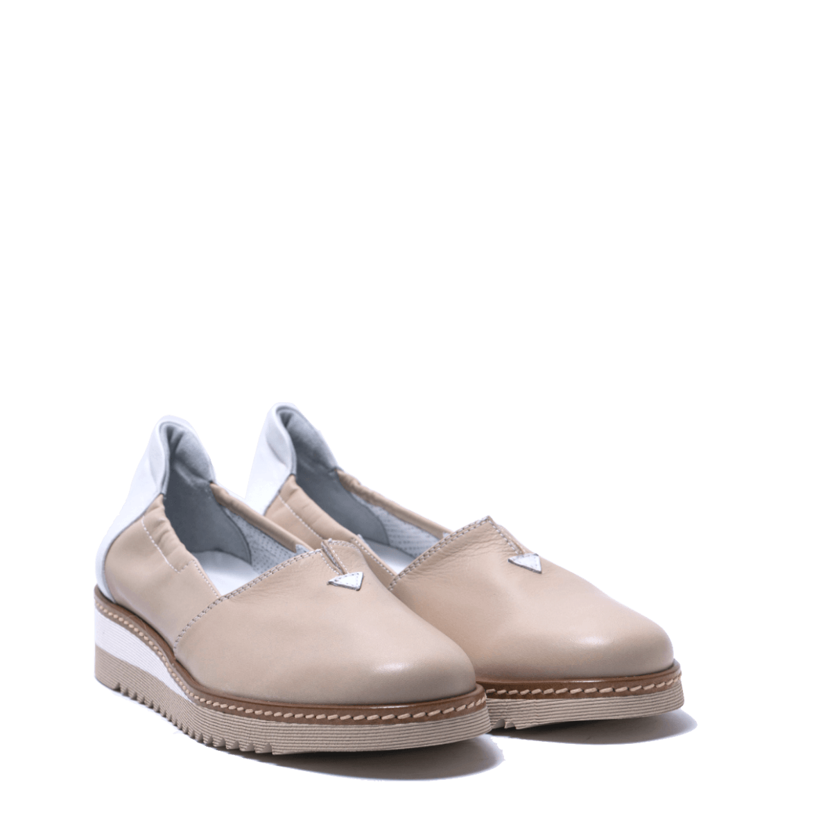 Slip-On Alfredo Giantin Pelle Savana Beige-Bianco - Alfredo Giantin - Calzature Savorè