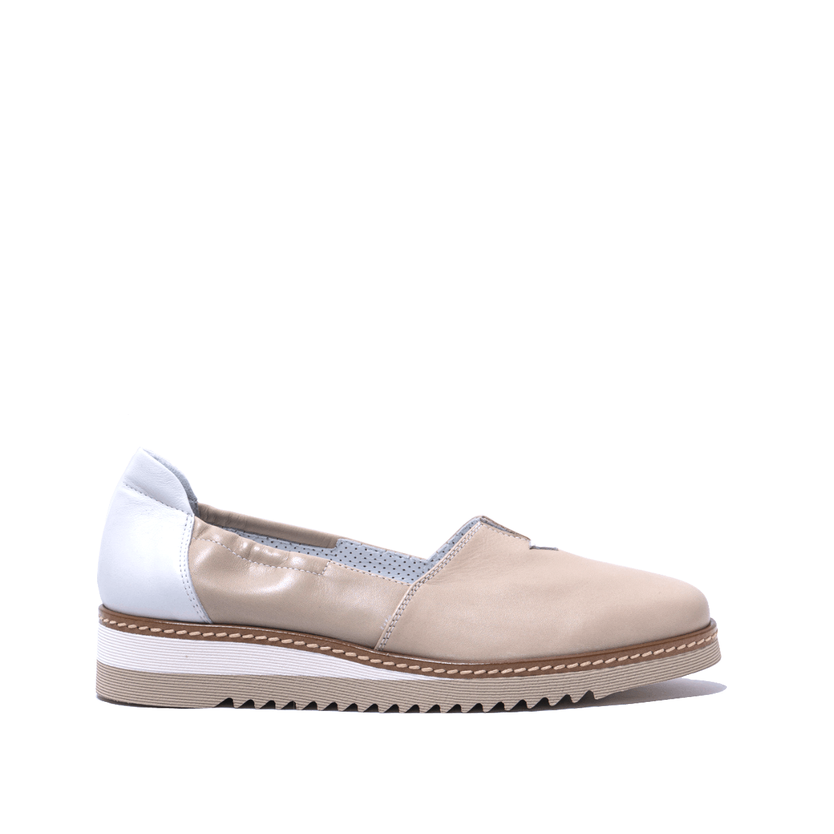 Slip-On Alfredo Giantin Pelle Savana Beige-Bianco - Alfredo Giantin - Calzature Savorè
