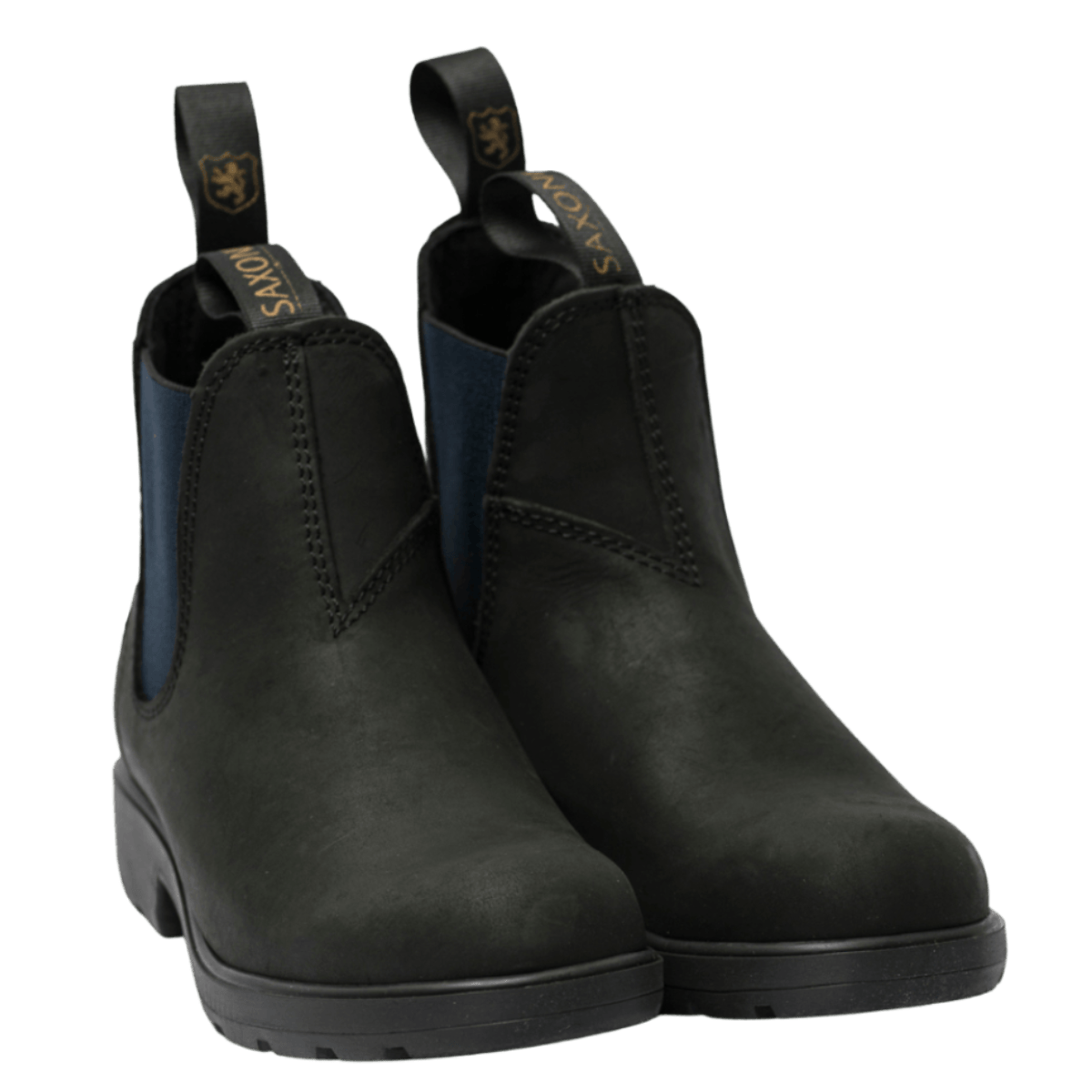Stivaletto Beatles Saxone Woman Pelle Ingrassata Nero-Blu - Saxone - Calzature Savorè