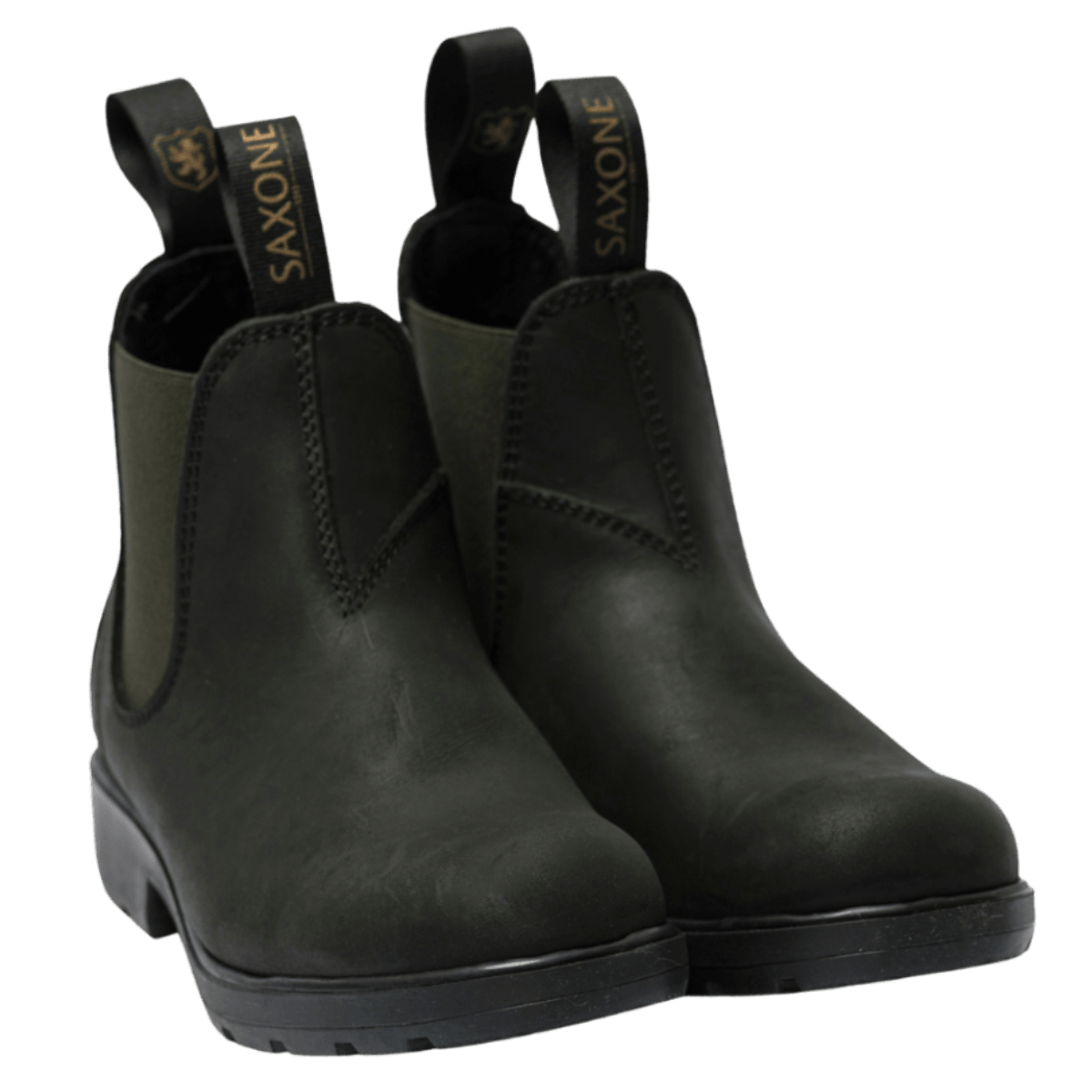 Stivaletto Beatles Saxone Woman Pelle Ingrassata Nero-Verde - Saxone - Calzature Savorè