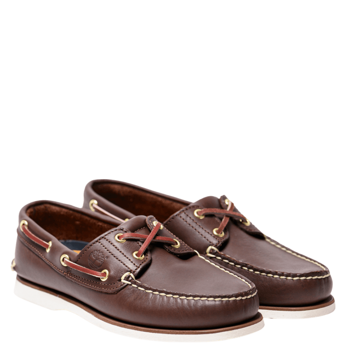 Vela Classic Boat Shoe Timberland MD Brown Full Grain Fondo Bianco