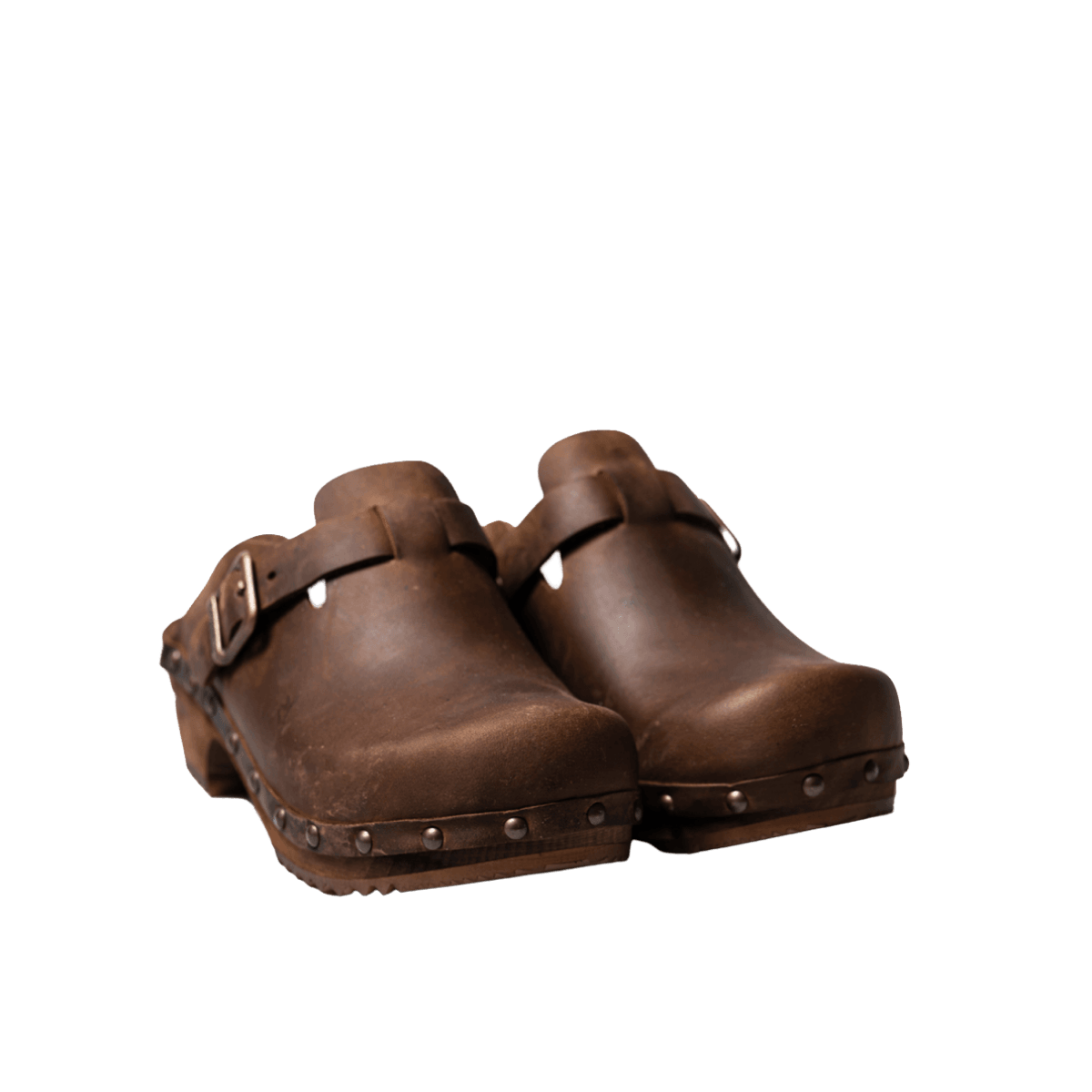 Zoccolo Sanita Wood Kristel Open Oil Antique Brown Leather - Sanita - Calzature Savorè