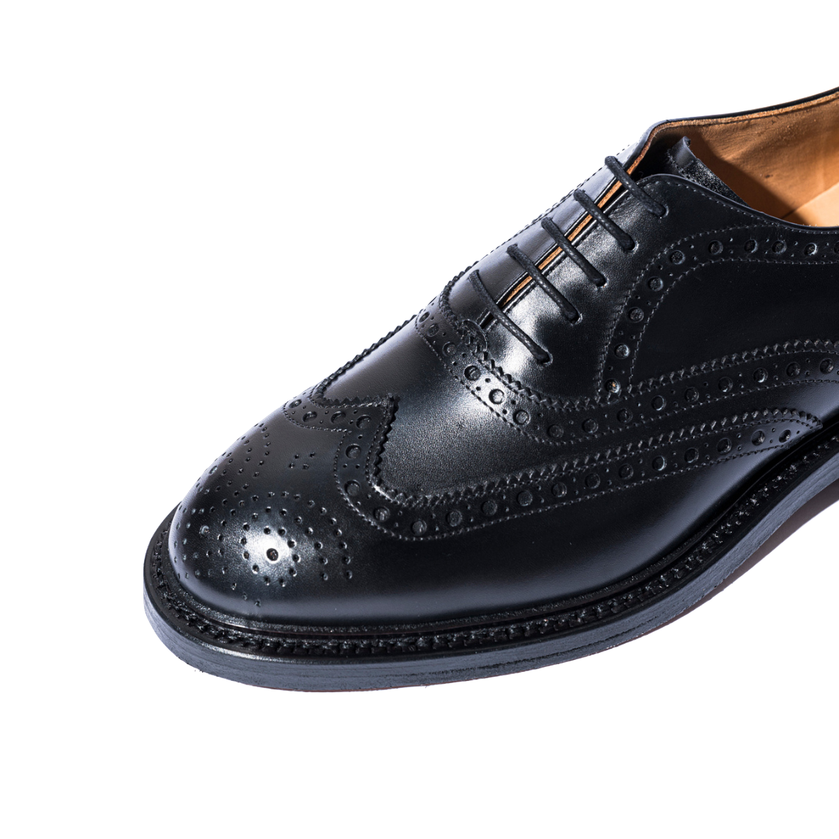 Classica-Allacciata-Saxone-Cucitura-Goodyear-Vitello-Coda-Di-Rondine-Nero-4