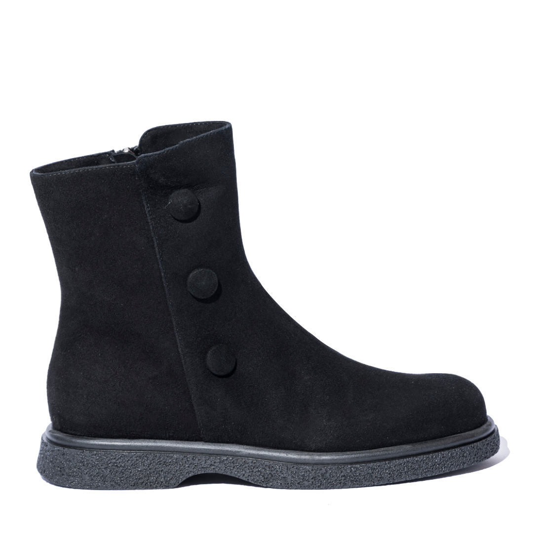 Stivaletto-La-Sellerie-Bottoni-Camoscio-Nero-2