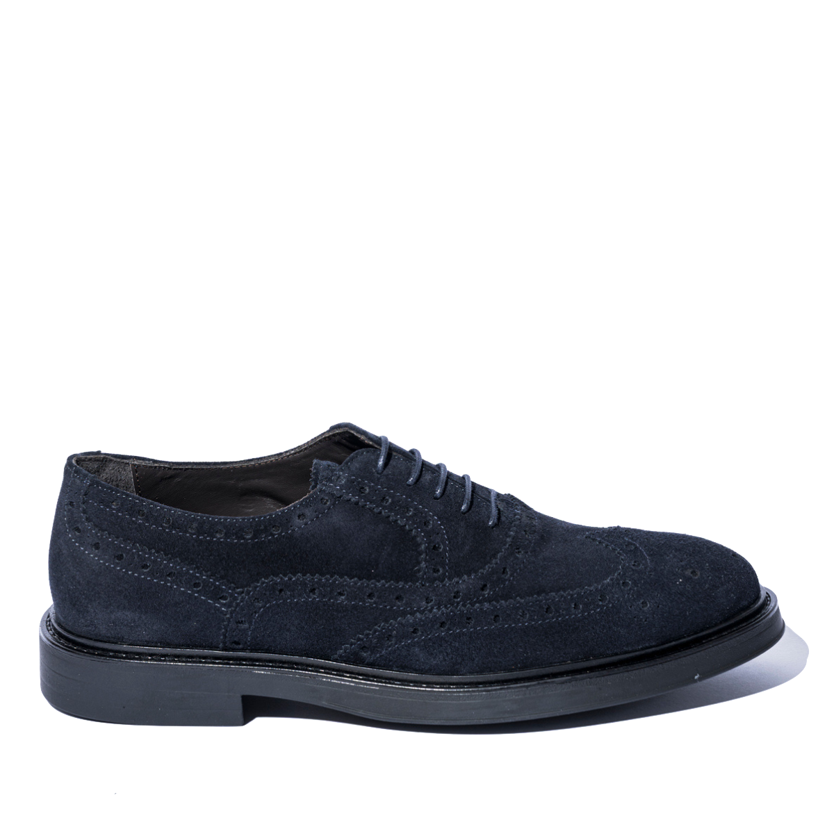 Classica Allacciata Saxone Camoscio Coda Di Rondine Blu - Saxone - Calzature Savorè