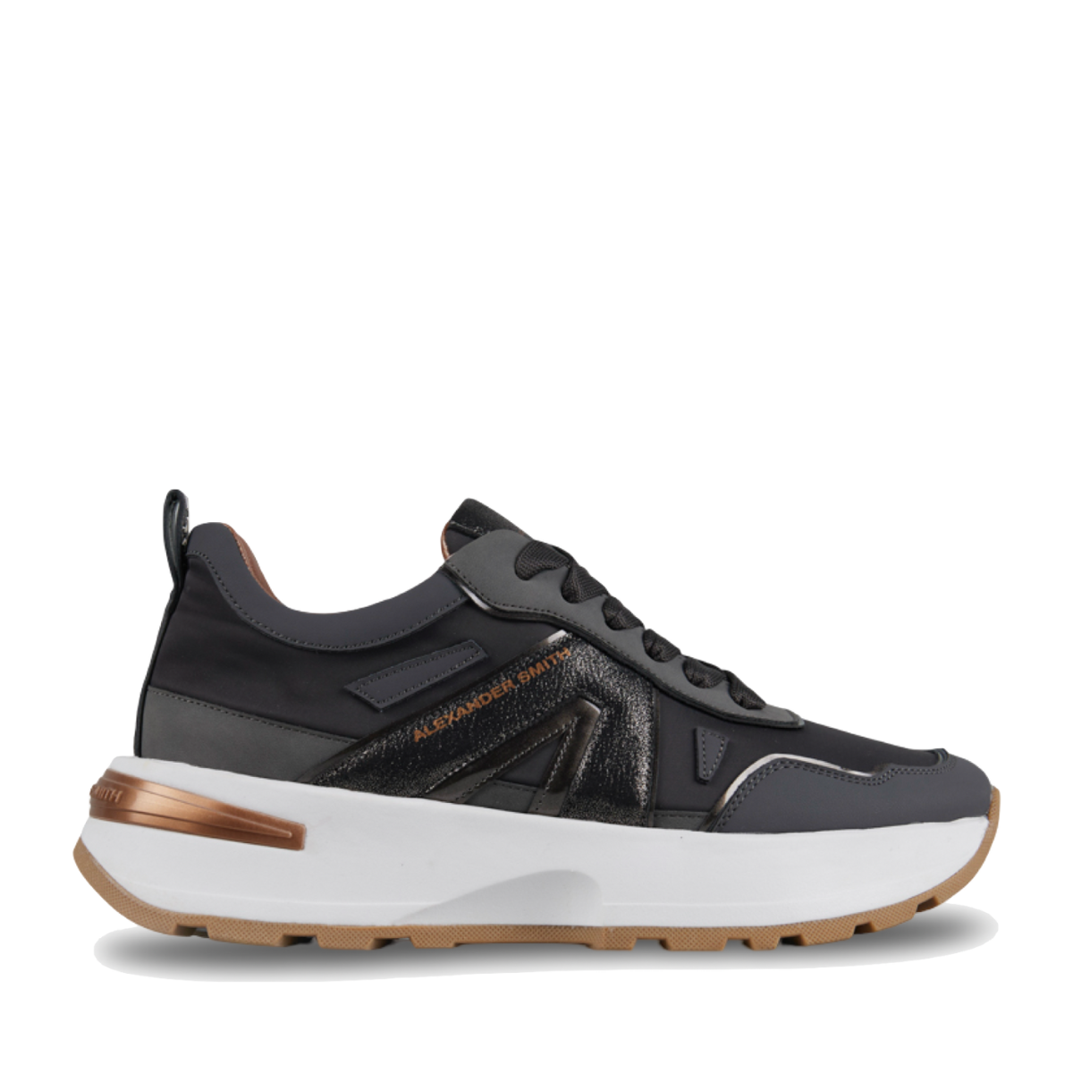 Sneaker Alexander Smith Liverpool Pelle e Nylon Dark Smoke - Alexander Smith London - Calzature Savorè