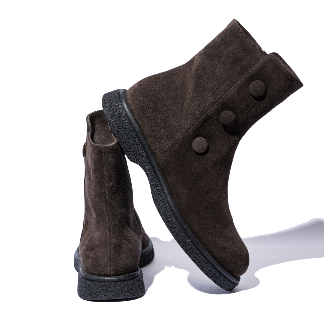 Stivaletto-La-Sellerie-Bottoni-Camoscio-Caffè-3