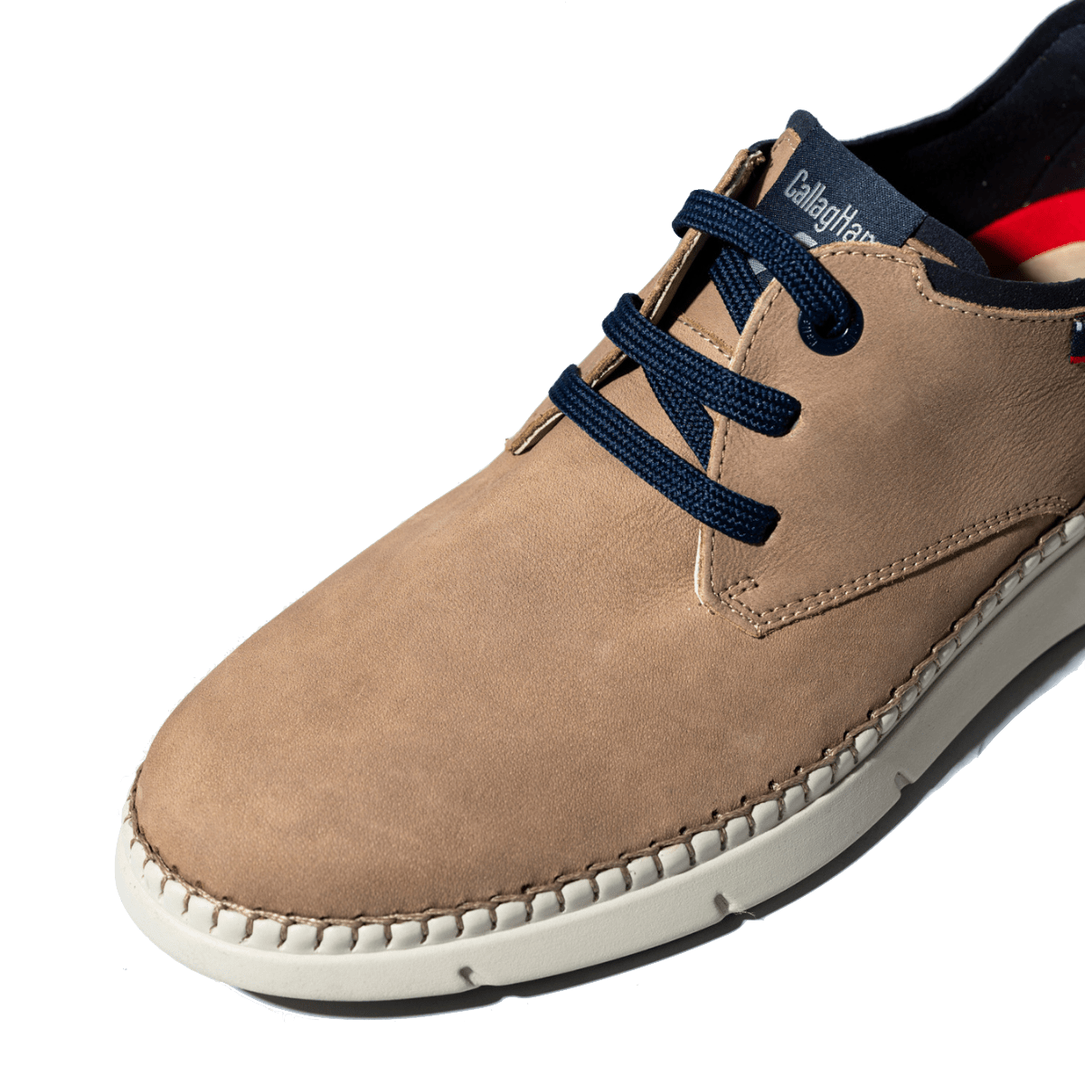Allacciata Callaghan Circolare Pelle Nabuck Beige/Blu - Callaghan - Calzature Savorè