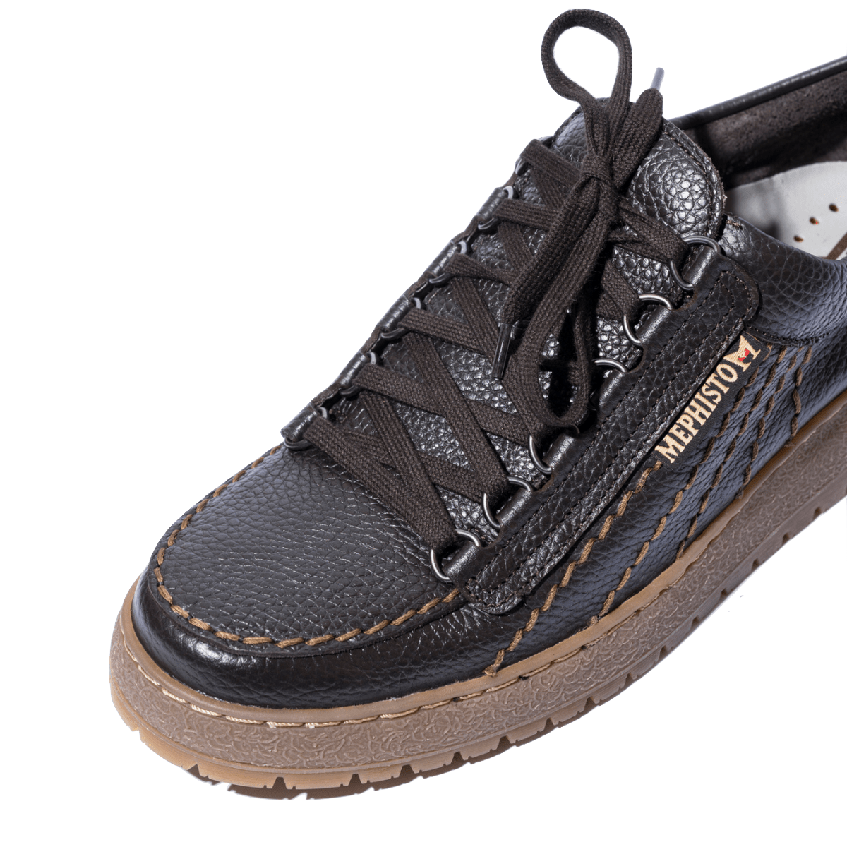 Allacciata Mephisto Rainbow Pelle Bottalata Dark Brown - Mephisto - Calzature Savorè