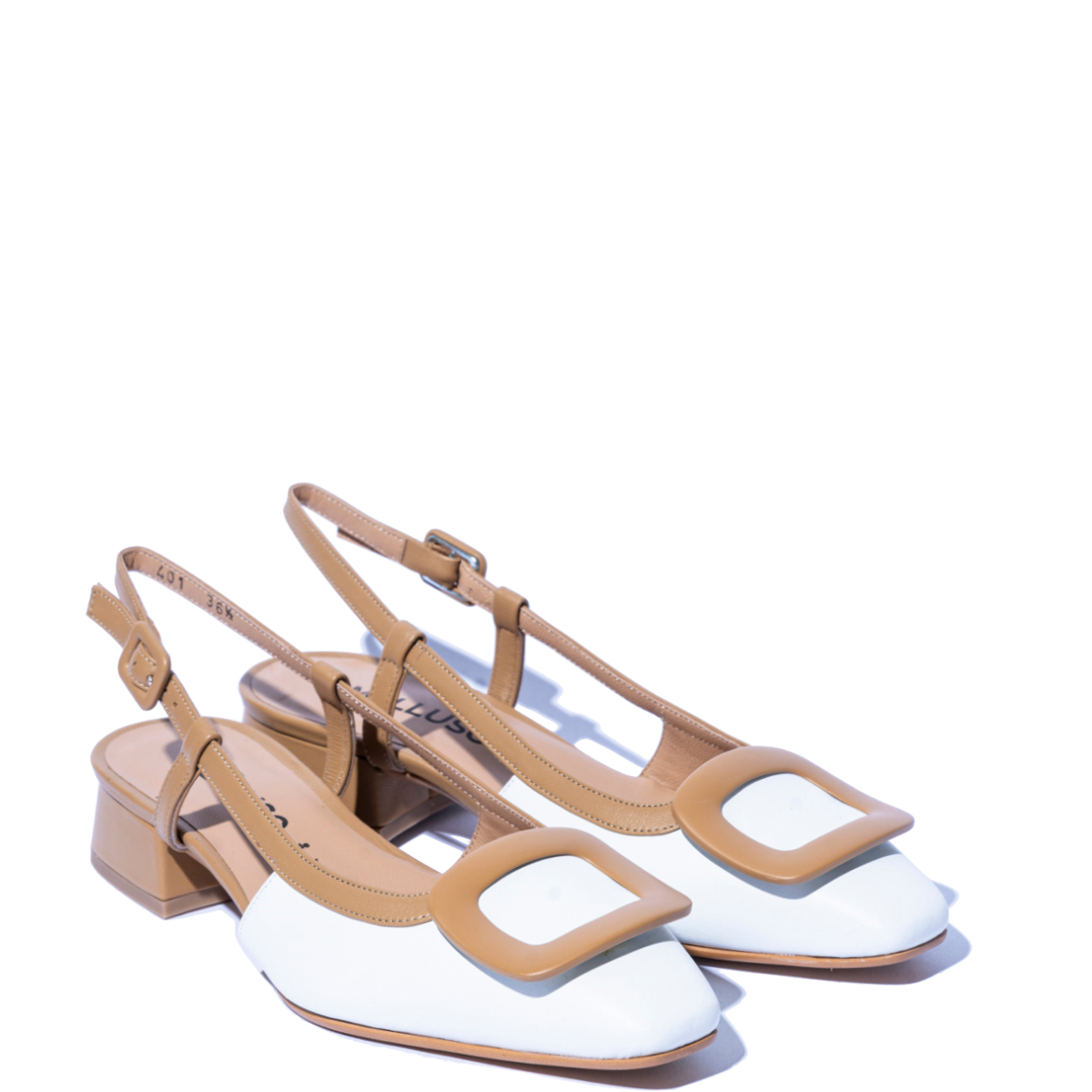 Slingback Melluso Vanessa Pelle Bianco - Cuoio - Melluso - Calzature Savorè