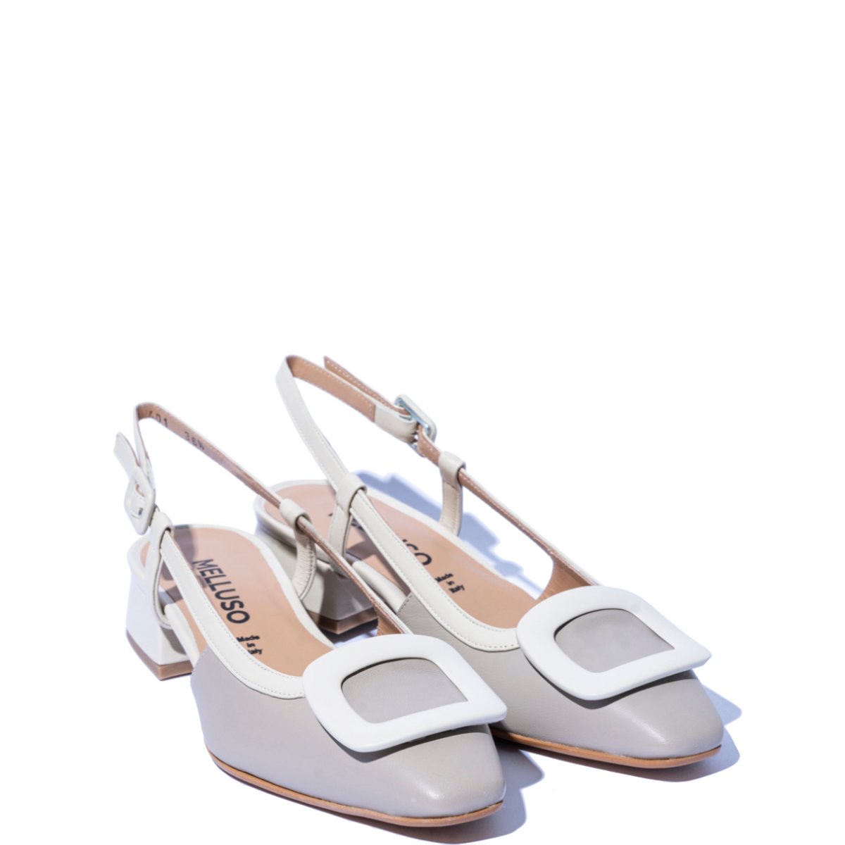 Slingback Melluso Vanessa Pelle Sabbia - Milk - Melluso - Calzature Savorè