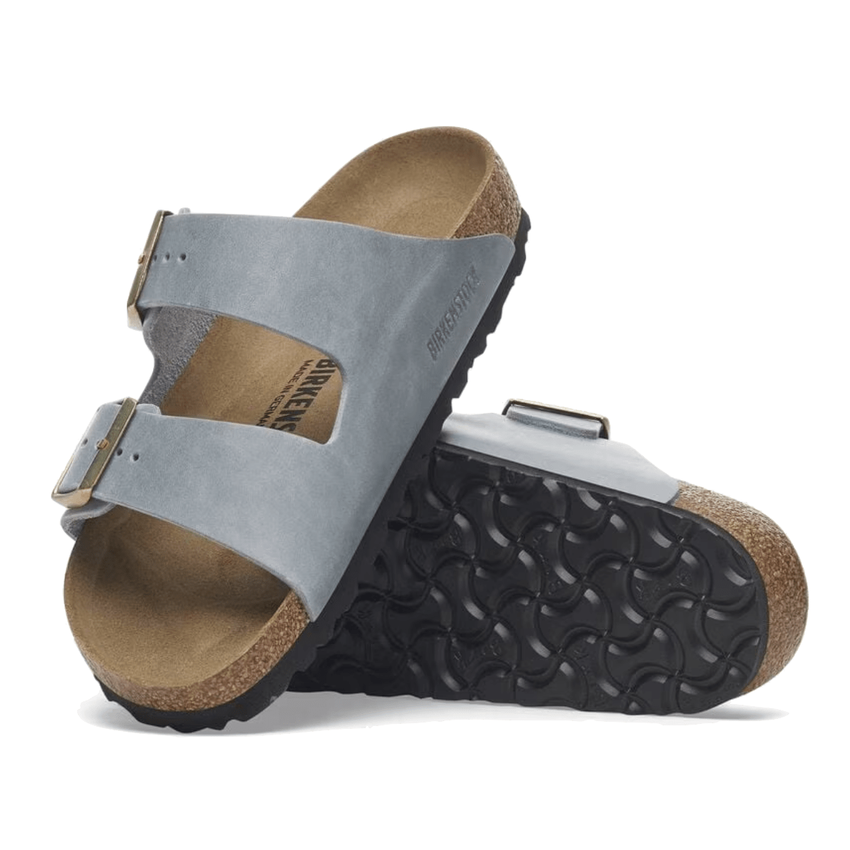 Ciabattina Birkenstock Arizona Pelle Oliata Basalt Gray - Birkenstock - Calzature Savorè