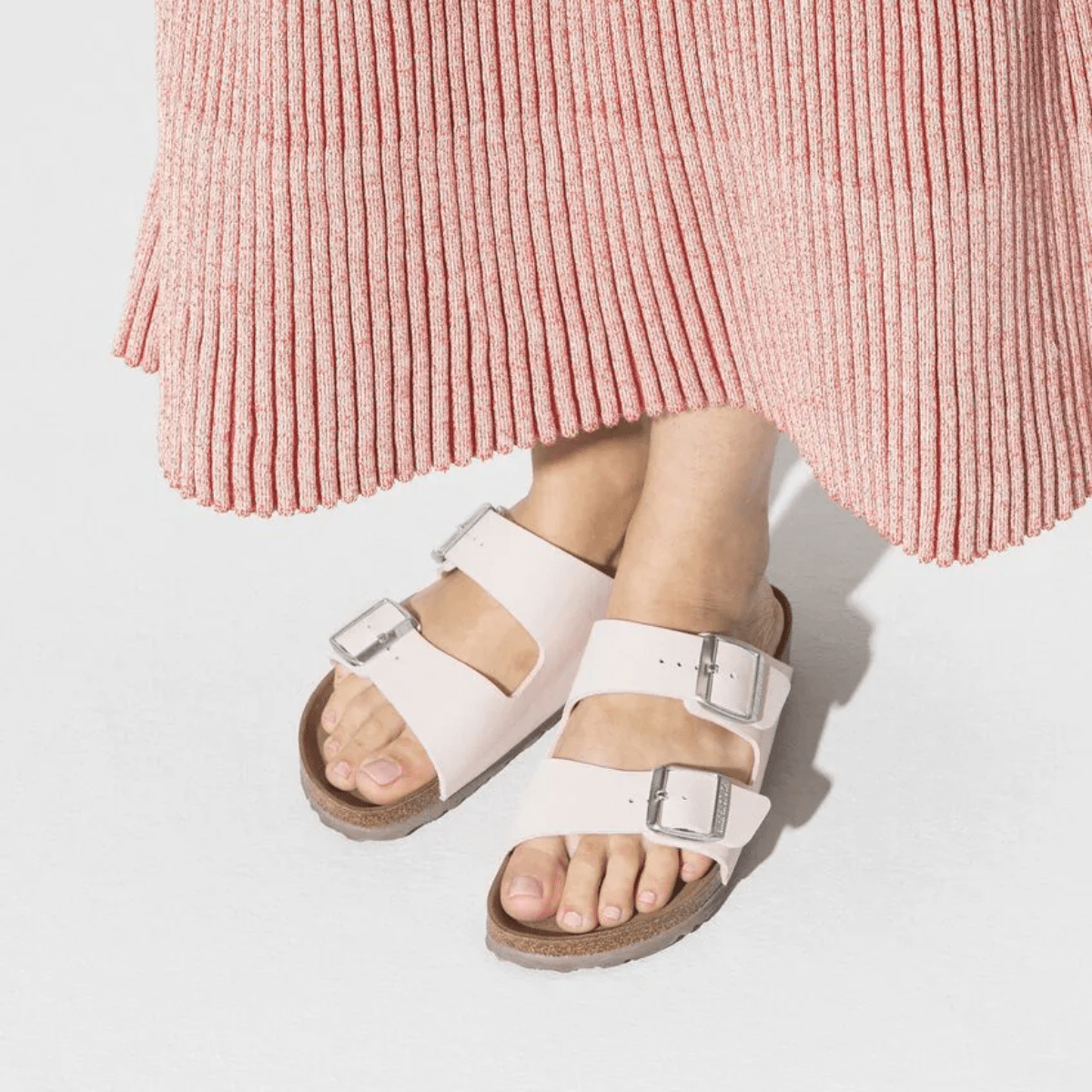 Ciabattina Birkenstock Arizona Vegan Pelle Birko - Flor Light Rose - Birkenstock - Calzature Savorè