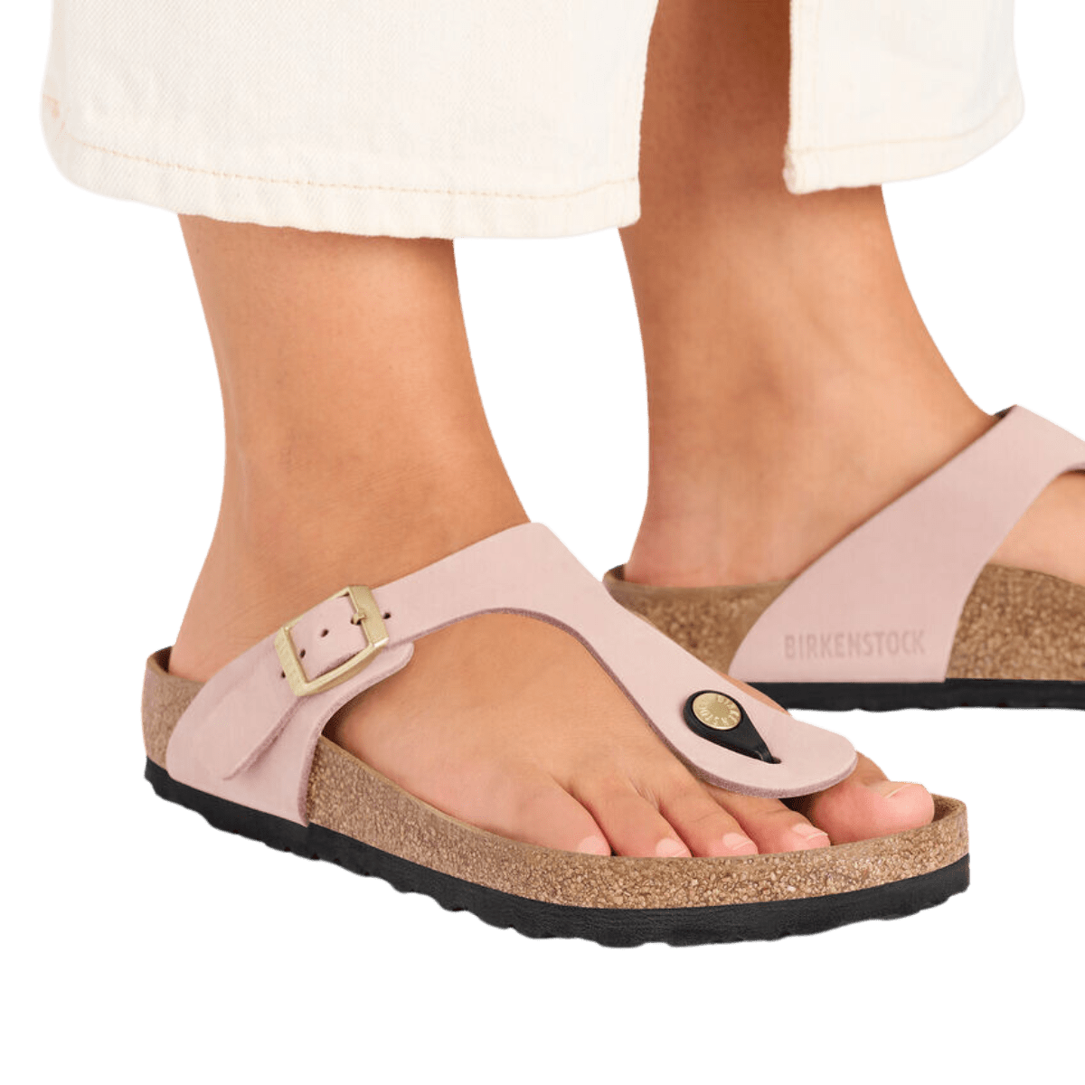 Ciabattina Infradito Birkenstock Gizeh Nabuck Soft Pink - Birkenstock - Calzature Savorè