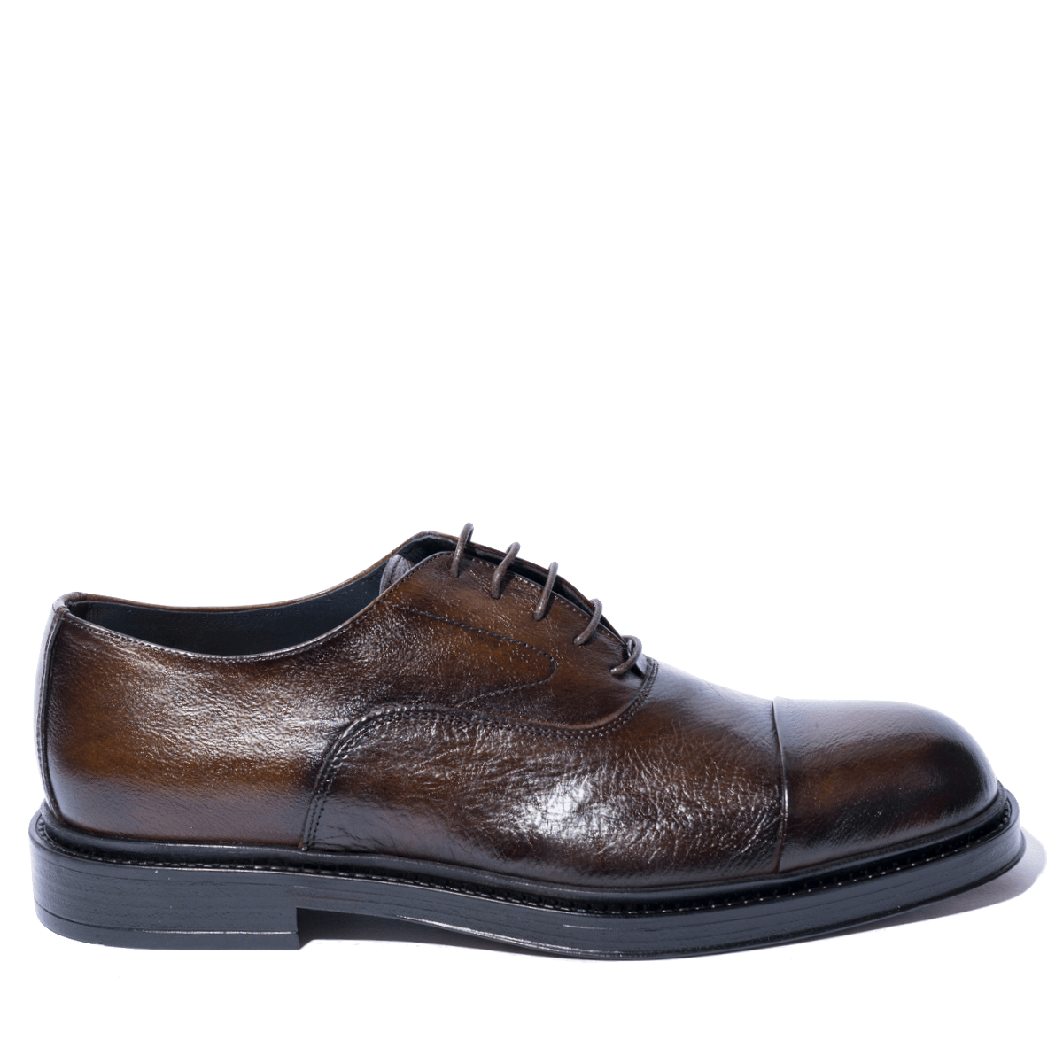 Classica Allacciata F.lli Rennella Pelle Bottalata Marrone - F.lli Rennella - Calzature Savorè
