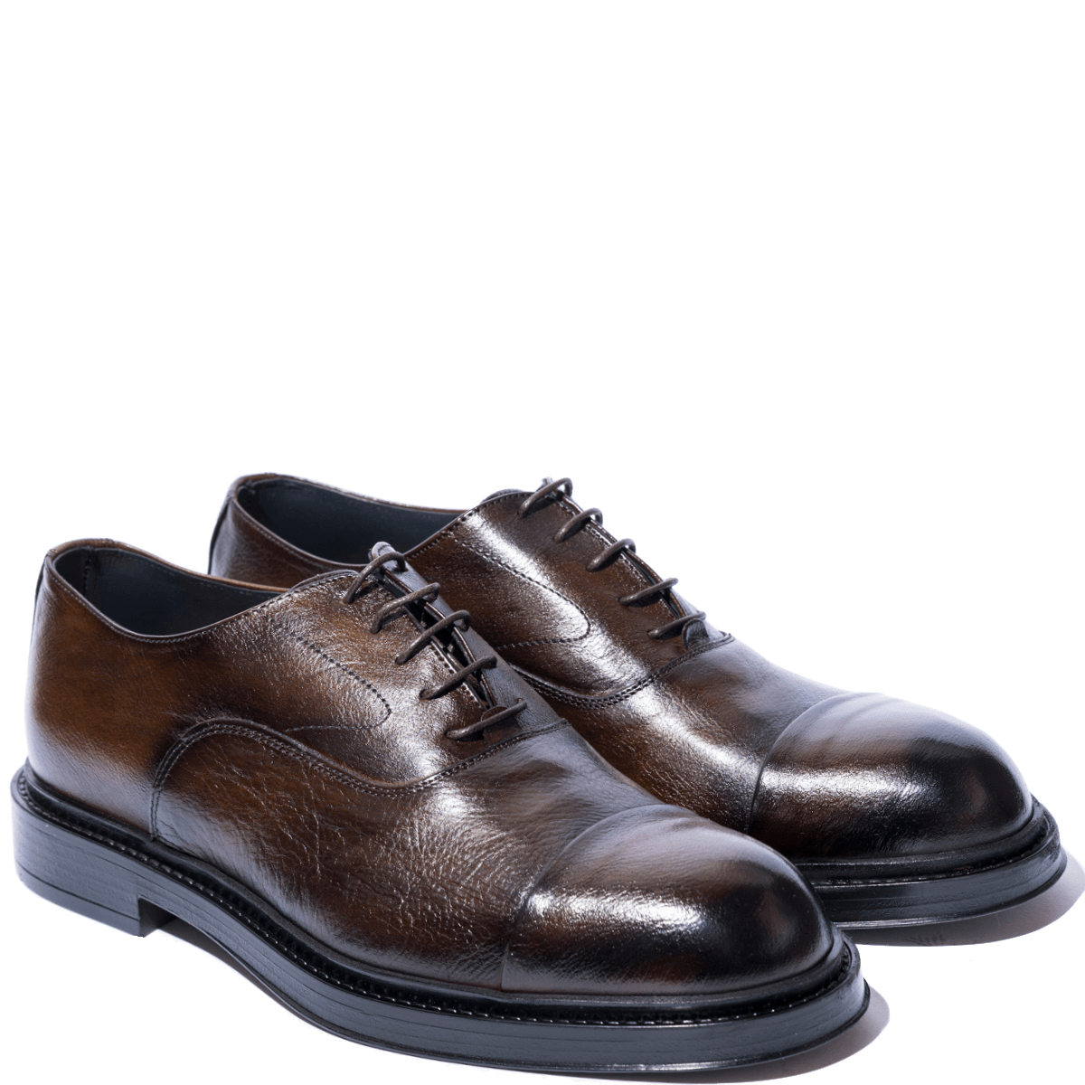 Classica Allacciata F.lli Rennella Pelle Bottalata Marrone - F.lli Rennella - Calzature Savorè