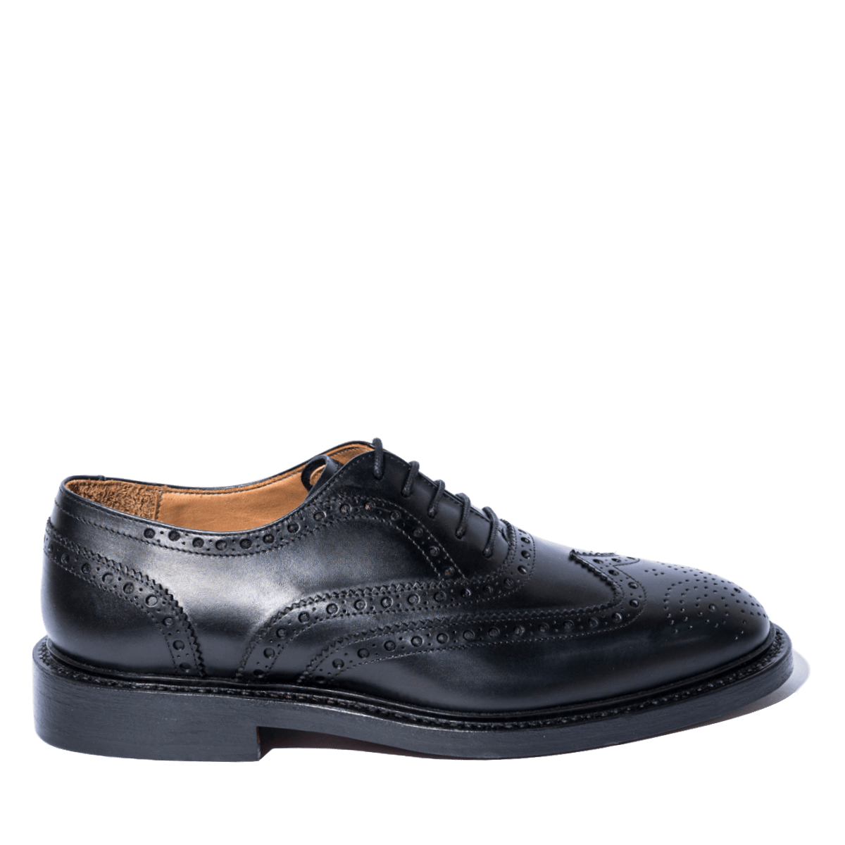 Classica Allacciata Saxone Cucitura Goodyear Vitello Coda Di Rondine Nero - Saxone - Calzature Savorè