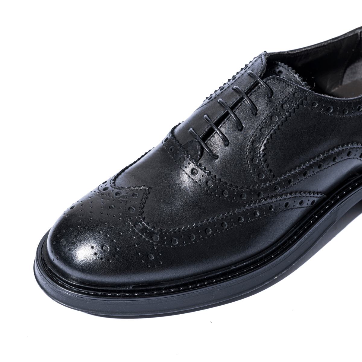 Classica Allacciata Saxone Vitello Coda Di Rondine Nero - Saxone - Calzature Savorè
