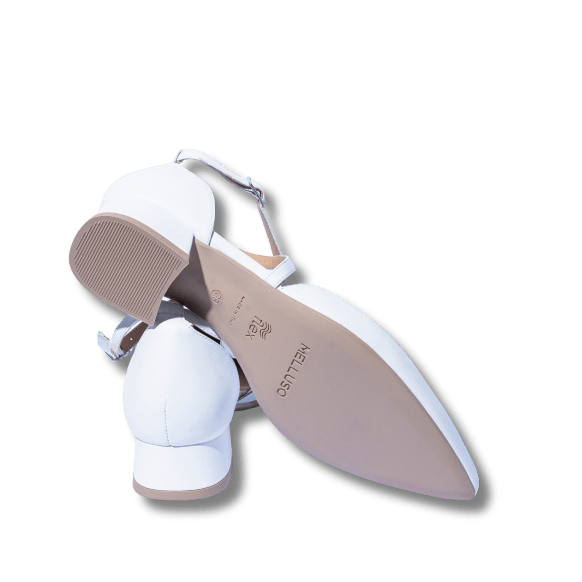 Décolleté Aperto Basso Melluso Doppio Cinturino Pelle Bianco - Melluso - Calzature Savorè