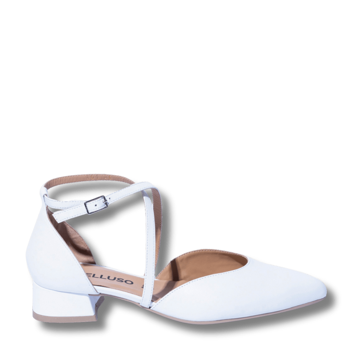 Décolleté Aperto Basso Melluso Doppio Cinturino Pelle Bianco - Melluso - Calzature Savorè