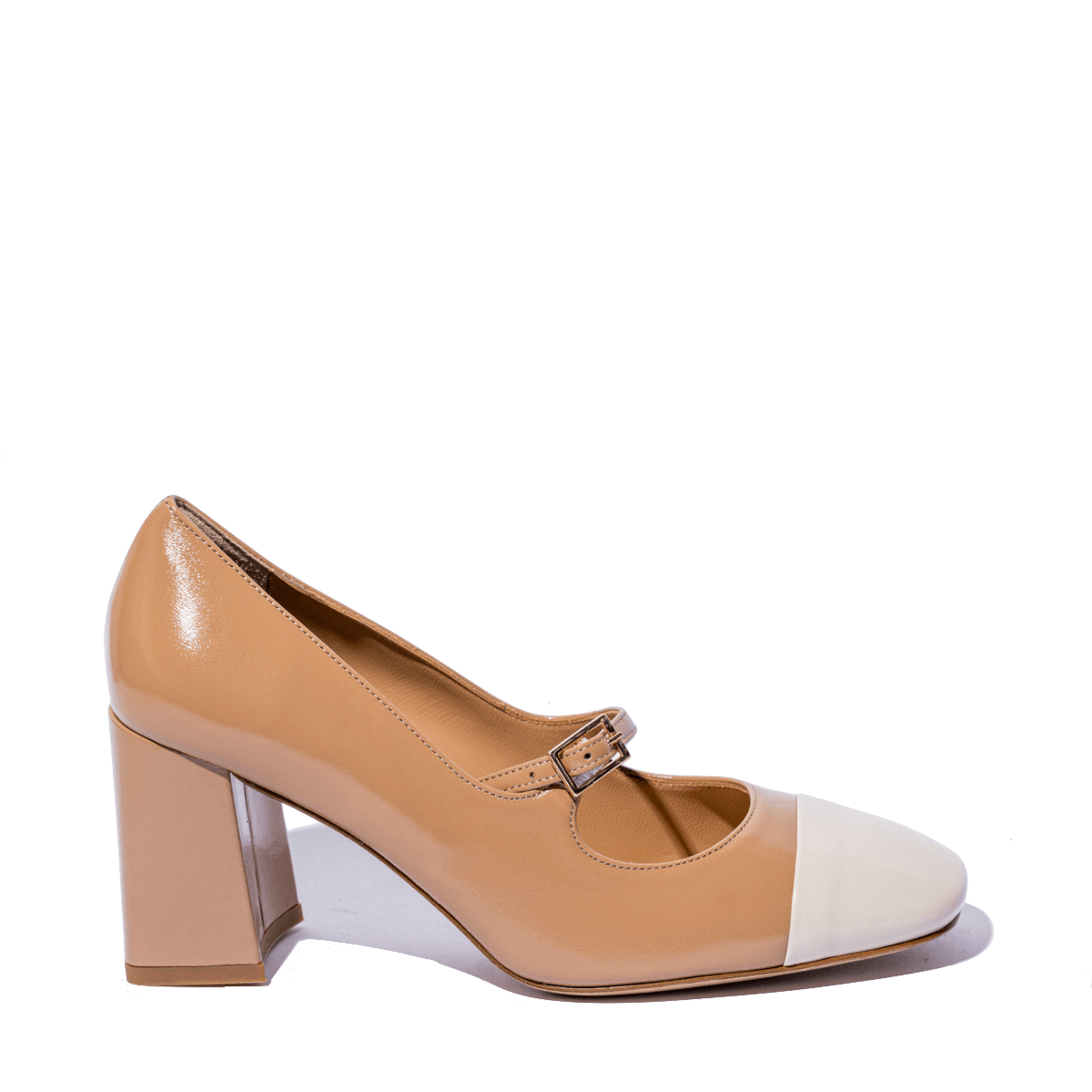 Décolleté Mary Jane Vitulli & Co. Pelle Verniciata Biscotto / Vaniglia - Vitulli & Co. - Calzature Savorè