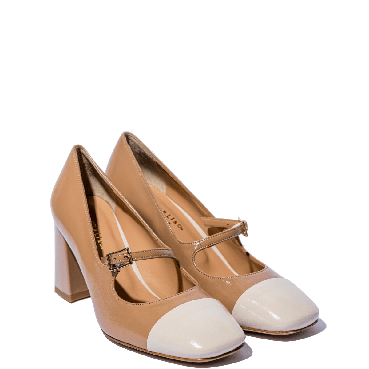 Décolleté Mary Jane Vitulli & Co. Pelle Verniciata Biscotto / Vaniglia - Vitulli & Co. - Calzature Savorè