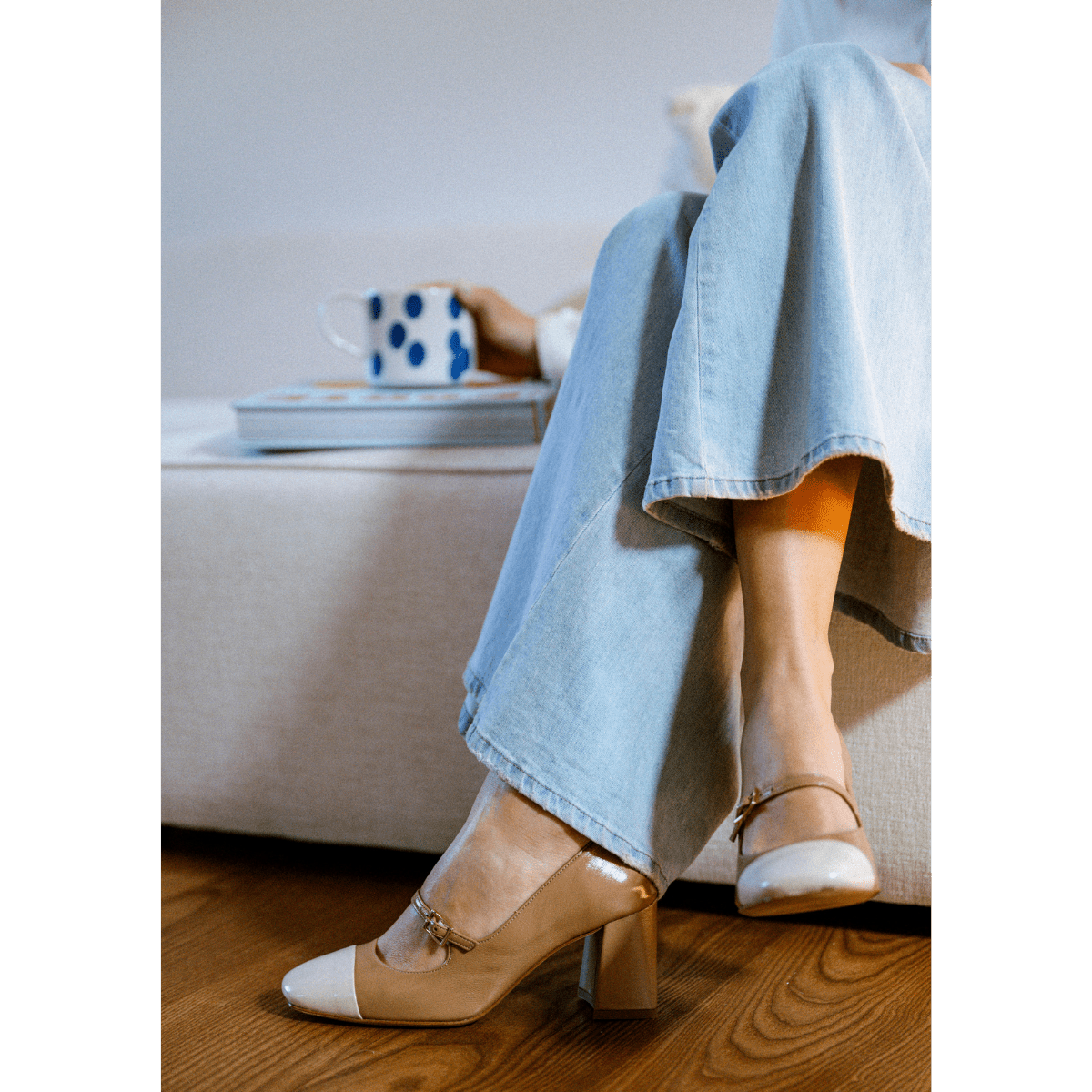 Décolleté Mary Jane Vitulli & Co. Pelle Verniciata Biscotto / Vaniglia - Vitulli & Co. - Calzature Savorè