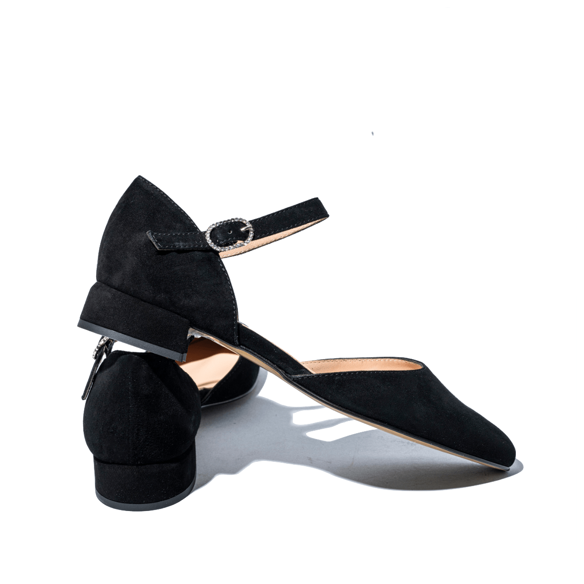 Décolleté Savorè Cinturino Gioiello Camoscio Nero - Savorè - Calzature Savorè