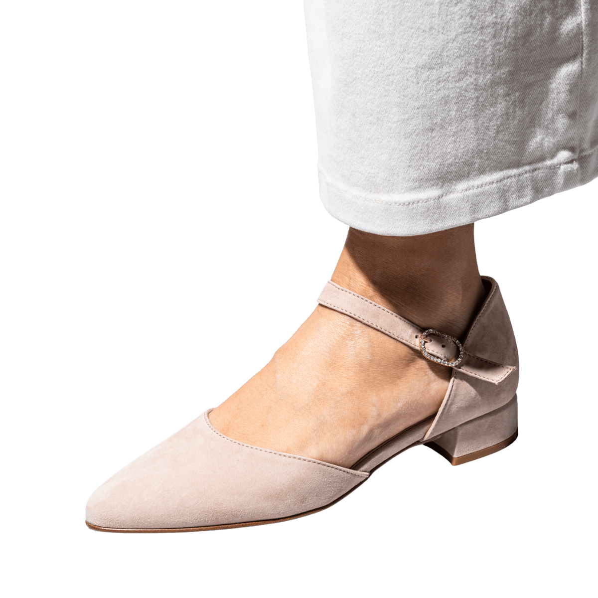 Décolleté Savorè Cinturino Gioiello Camoscio Nude - Savorè - Calzature Savorè